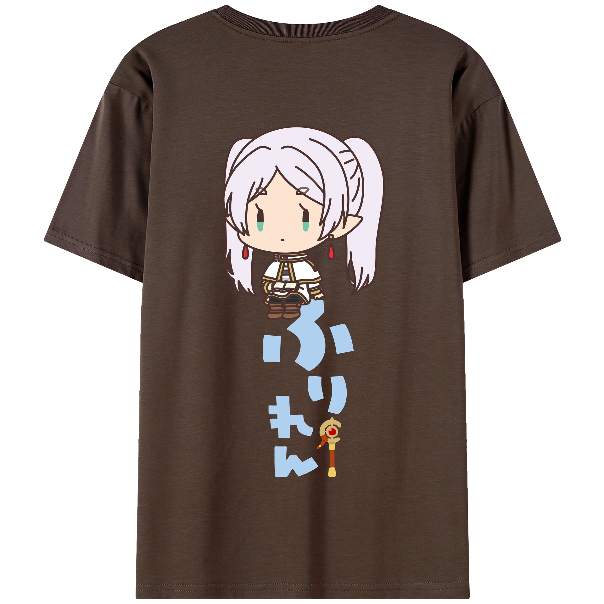 （画像用） 葬送のフリーレン Frieren 綿100％半袖Tシャツ（背面プリント）