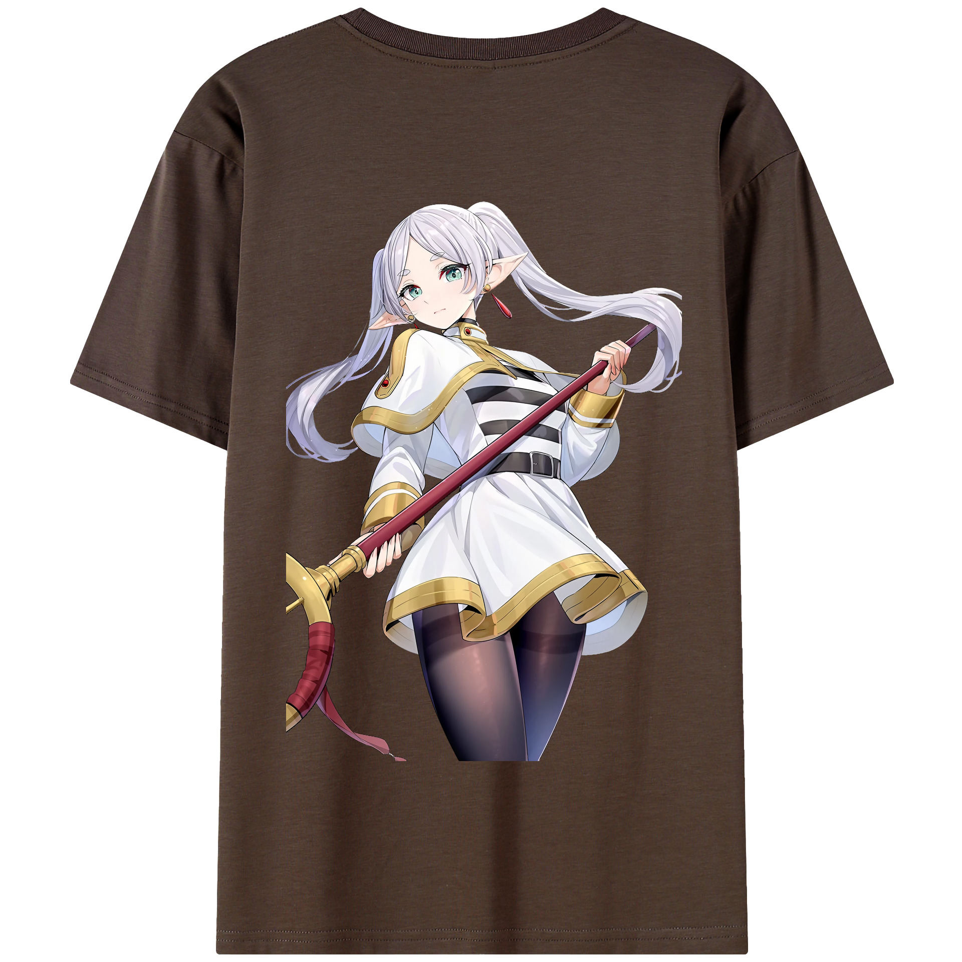 （画像用） 葬送のフリーレン Frieren 綿100％半袖Tシャツ（背面プリント）