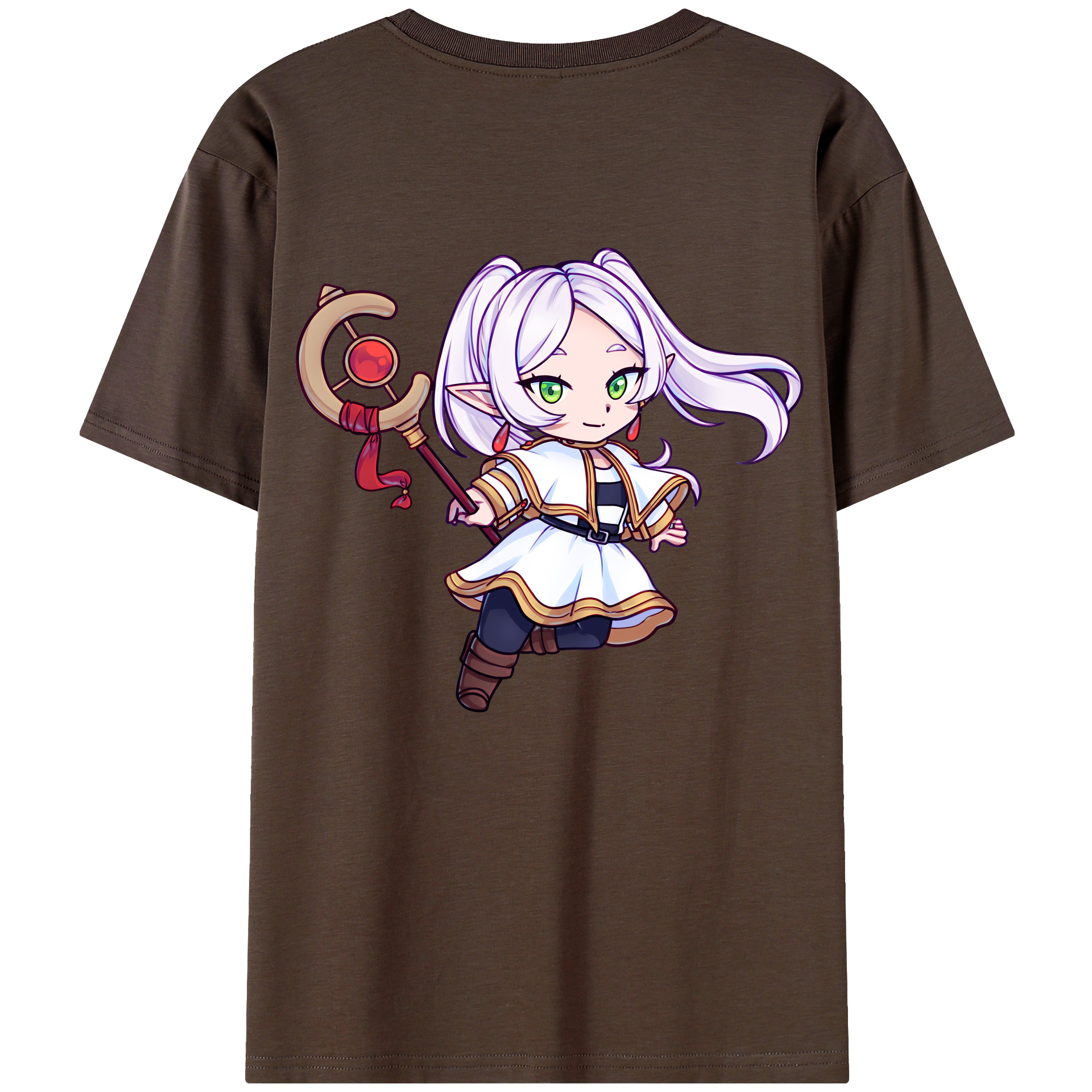 （画像用） 葬送のフリーレン Frieren 綿100％半袖Tシャツ（背面プリント）