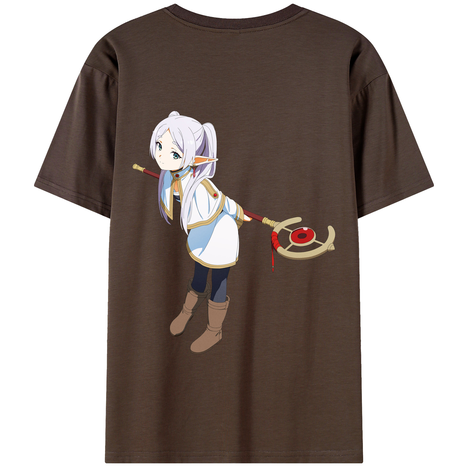 （画像用） 葬送のフリーレン Frieren 綿100％半袖Tシャツ（背面プリント）