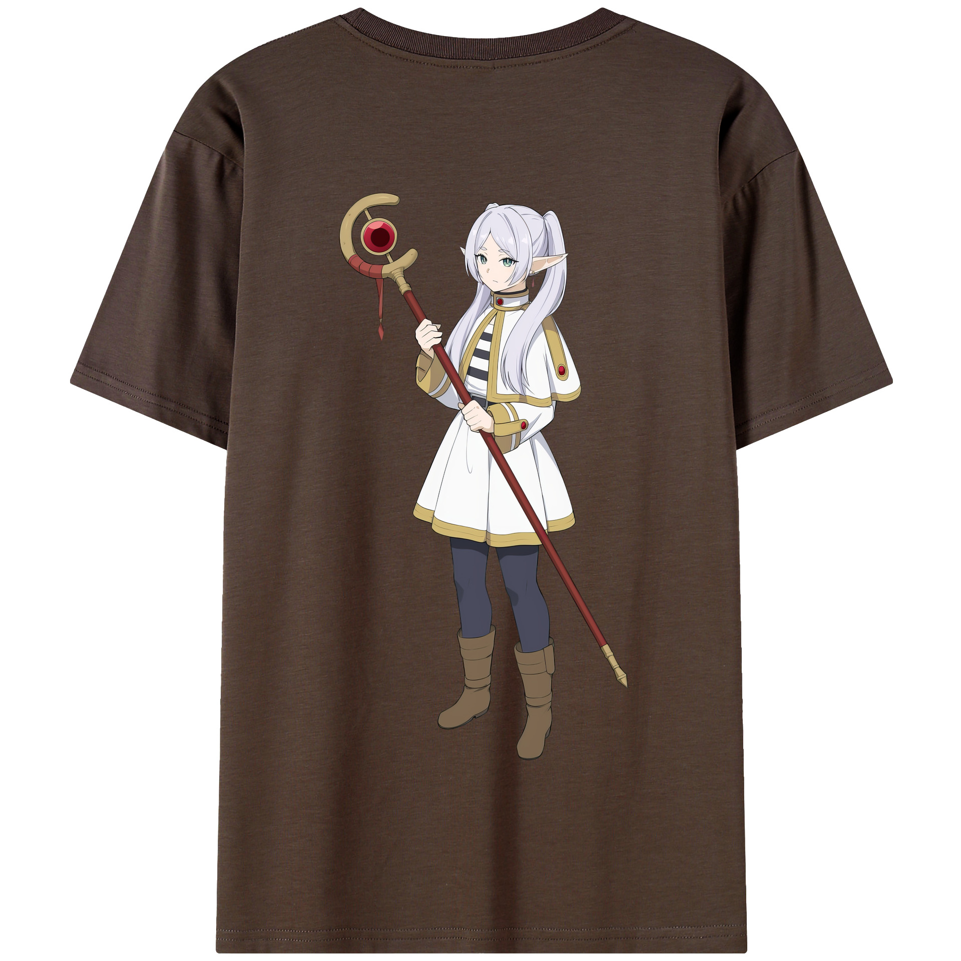 （画像用） 葬送のフリーレン Frieren 綿100％半袖Tシャツ（背面プリント）
