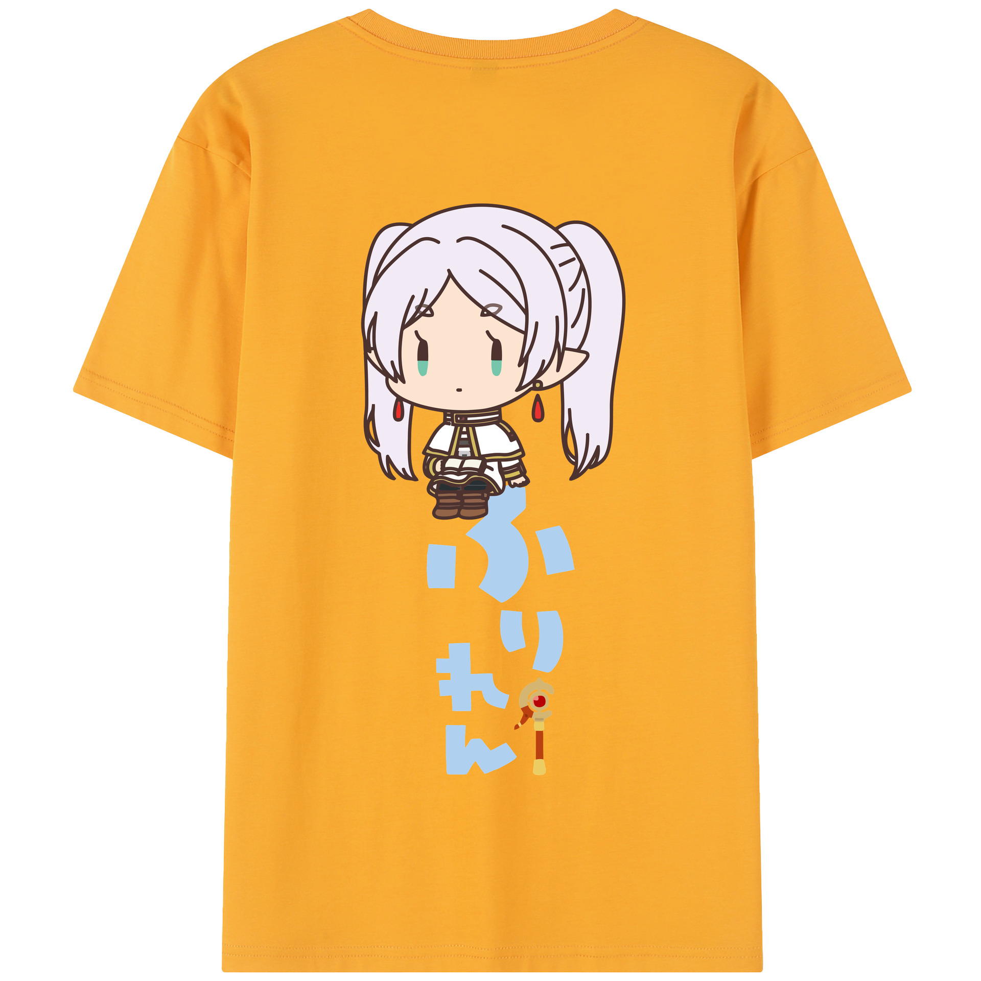 （画像用） 葬送のフリーレン Frieren 綿100％半袖Tシャツ（背面プリント）