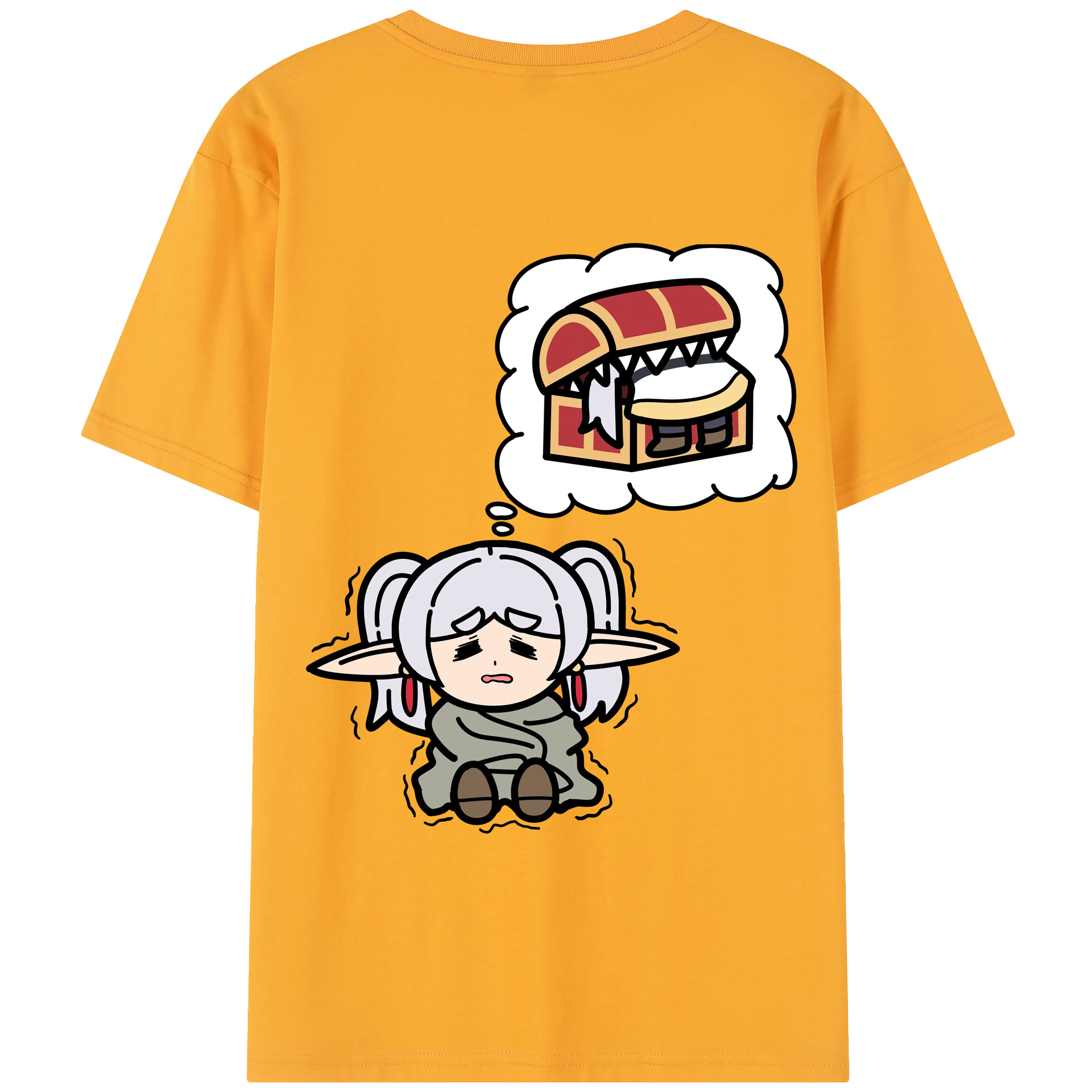 （画像用） 葬送のフリーレン Frieren 綿100％半袖Tシャツ（背面プリント）