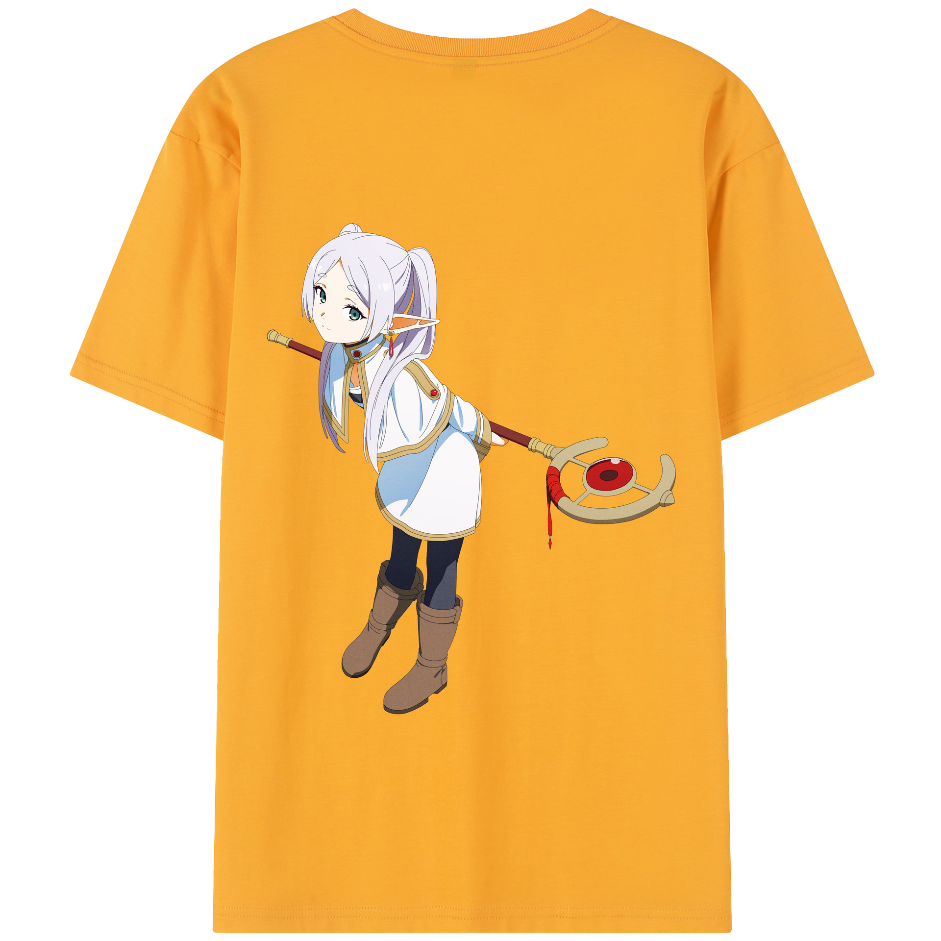 （画像用） 葬送のフリーレン Frieren 綿100％半袖Tシャツ（背面プリント）