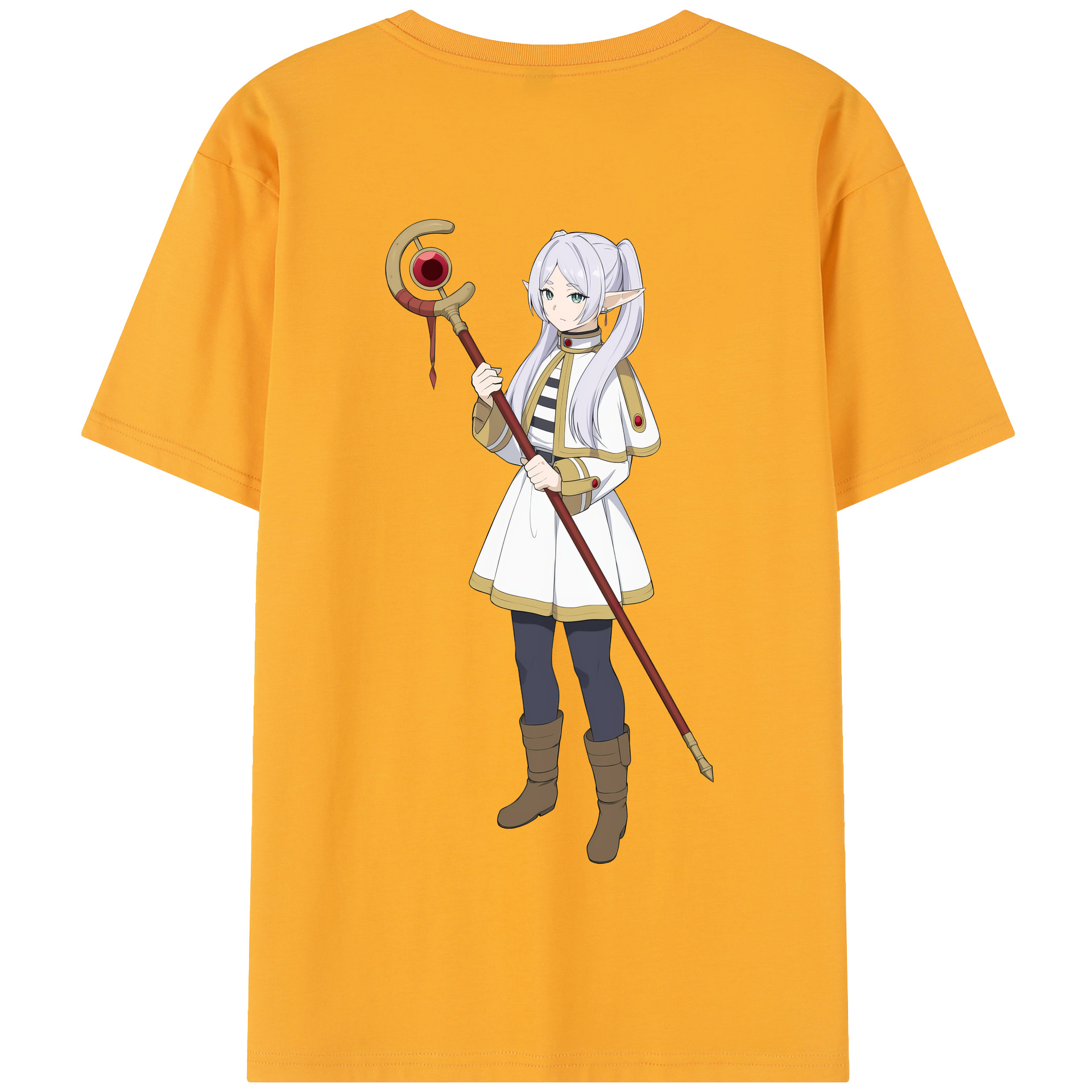 （画像用） 葬送のフリーレン Frieren 綿100％半袖Tシャツ（背面プリント）