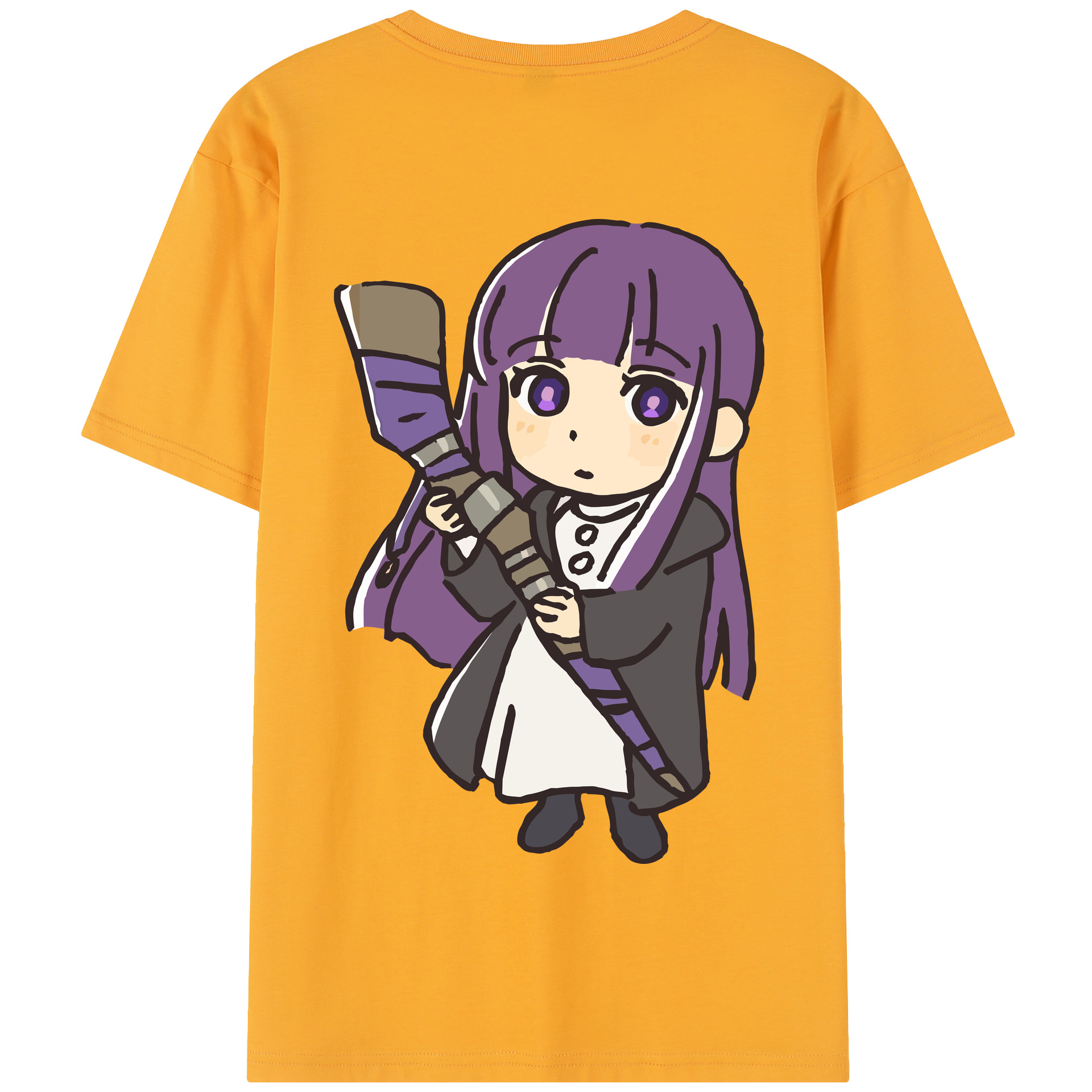 （画像用） 葬送のフリーレン Frieren 綿100％半袖Tシャツ（背面プリント）