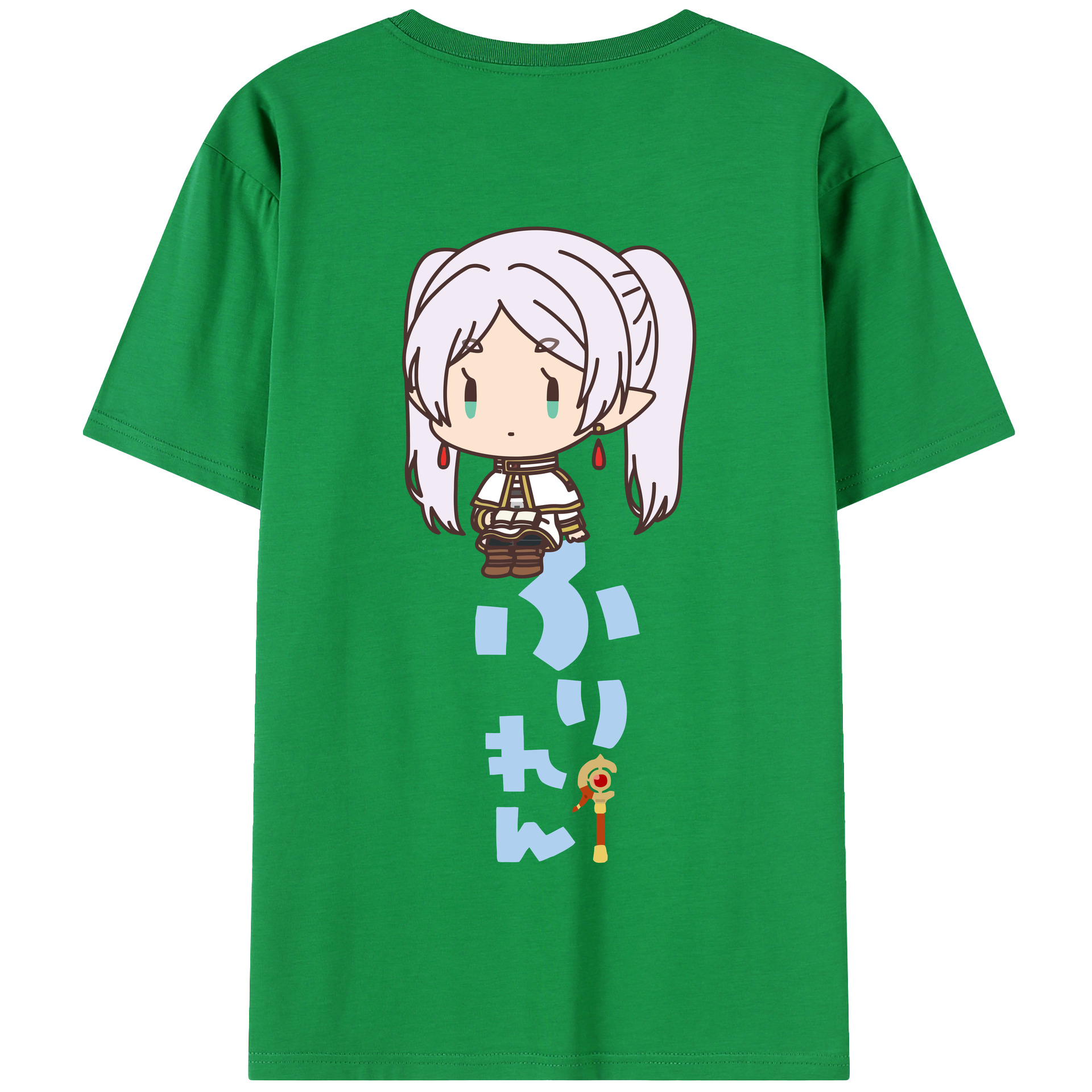 （画像用） 葬送のフリーレン Frieren 綿100％半袖Tシャツ（背面プリント）