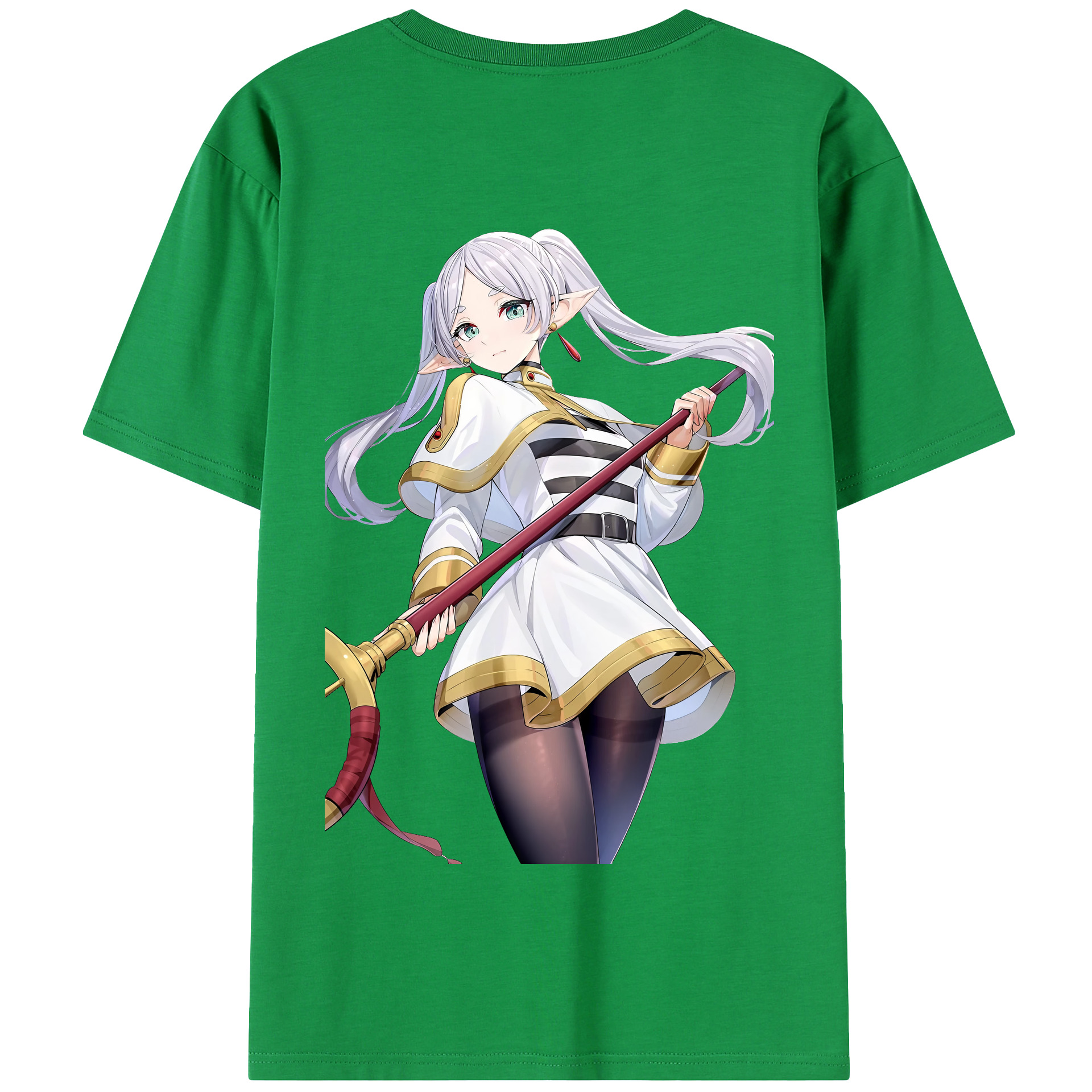 （画像用） 葬送のフリーレン Frieren 綿100％半袖Tシャツ（背面プリント）