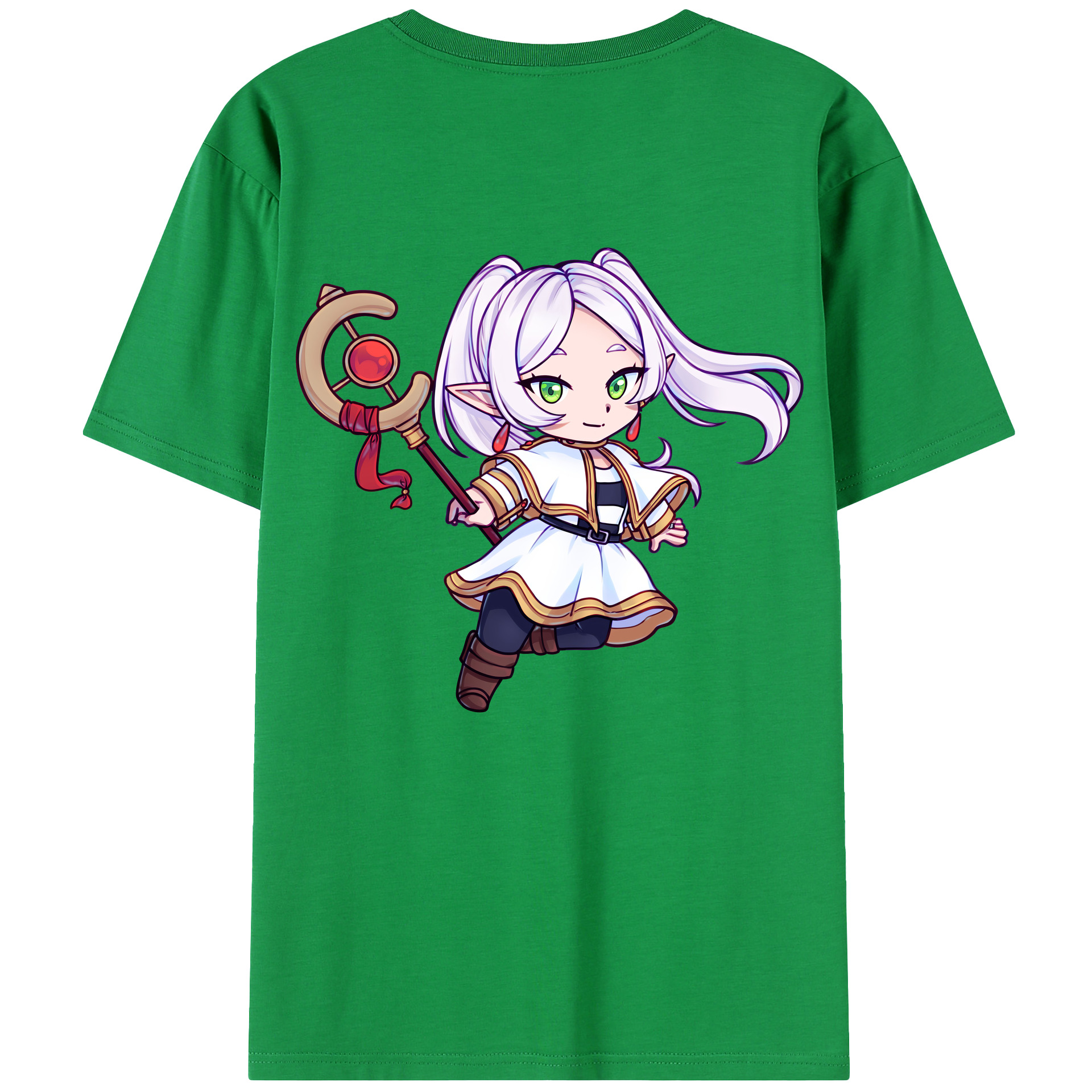 （画像用） 葬送のフリーレン Frieren 綿100％半袖Tシャツ（背面プリント）
