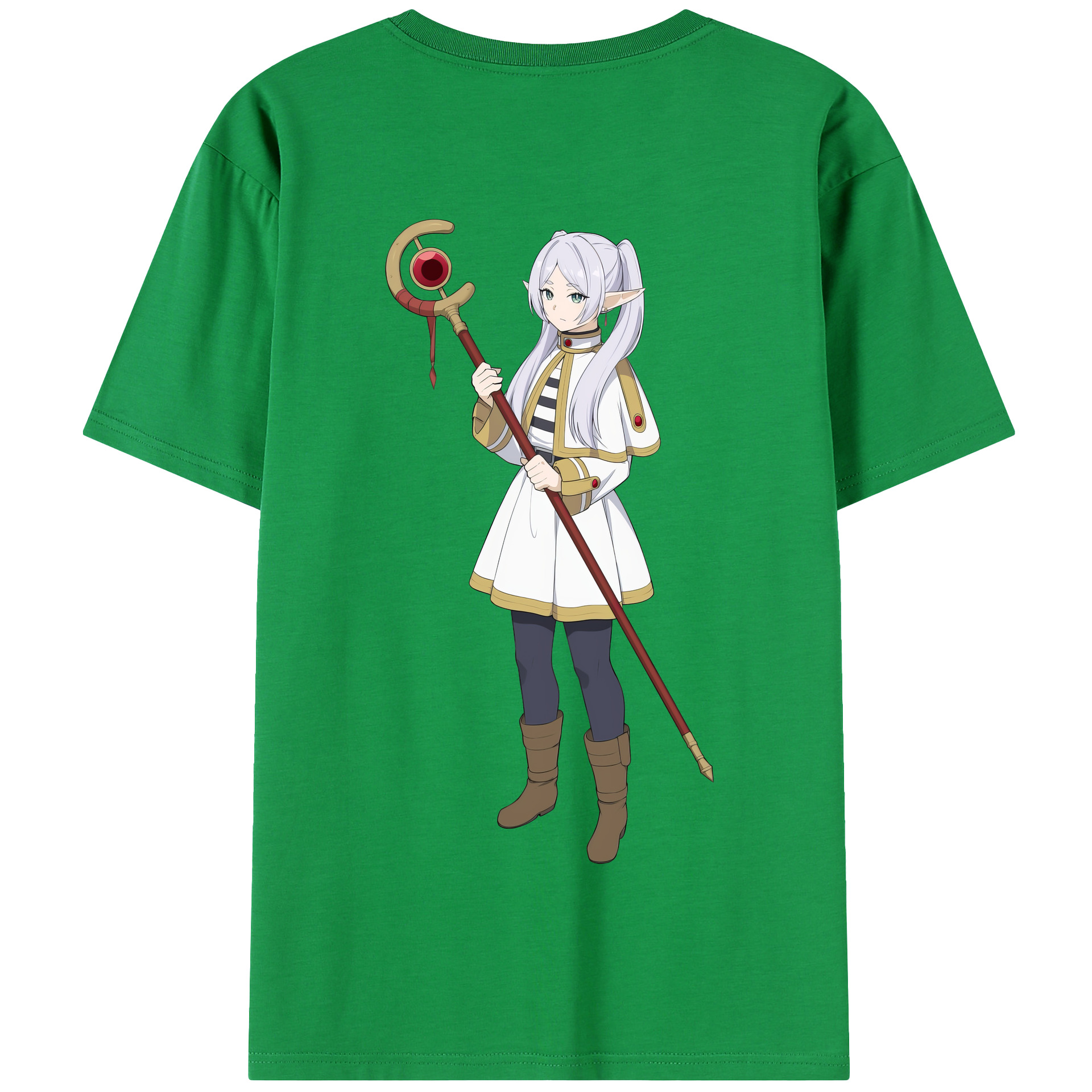（画像用） 葬送のフリーレン Frieren 綿100％半袖Tシャツ（背面プリント）