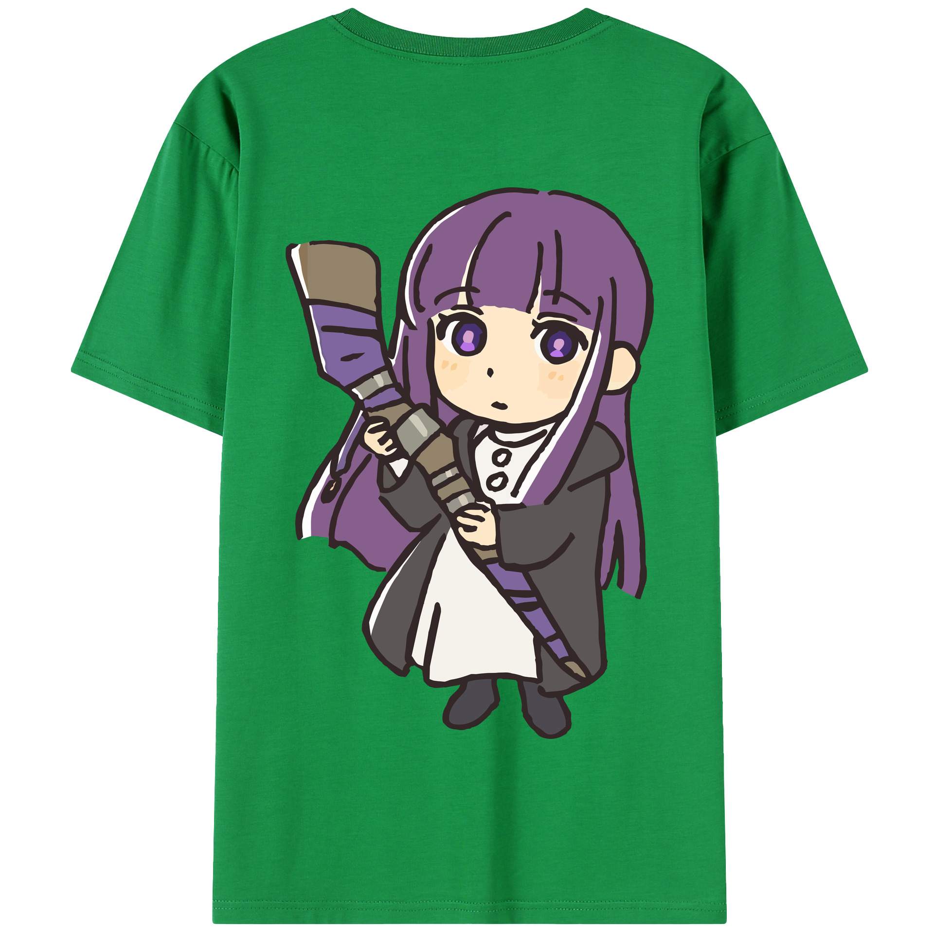 （画像用） 葬送のフリーレン Frieren 綿100％半袖Tシャツ（背面プリント）