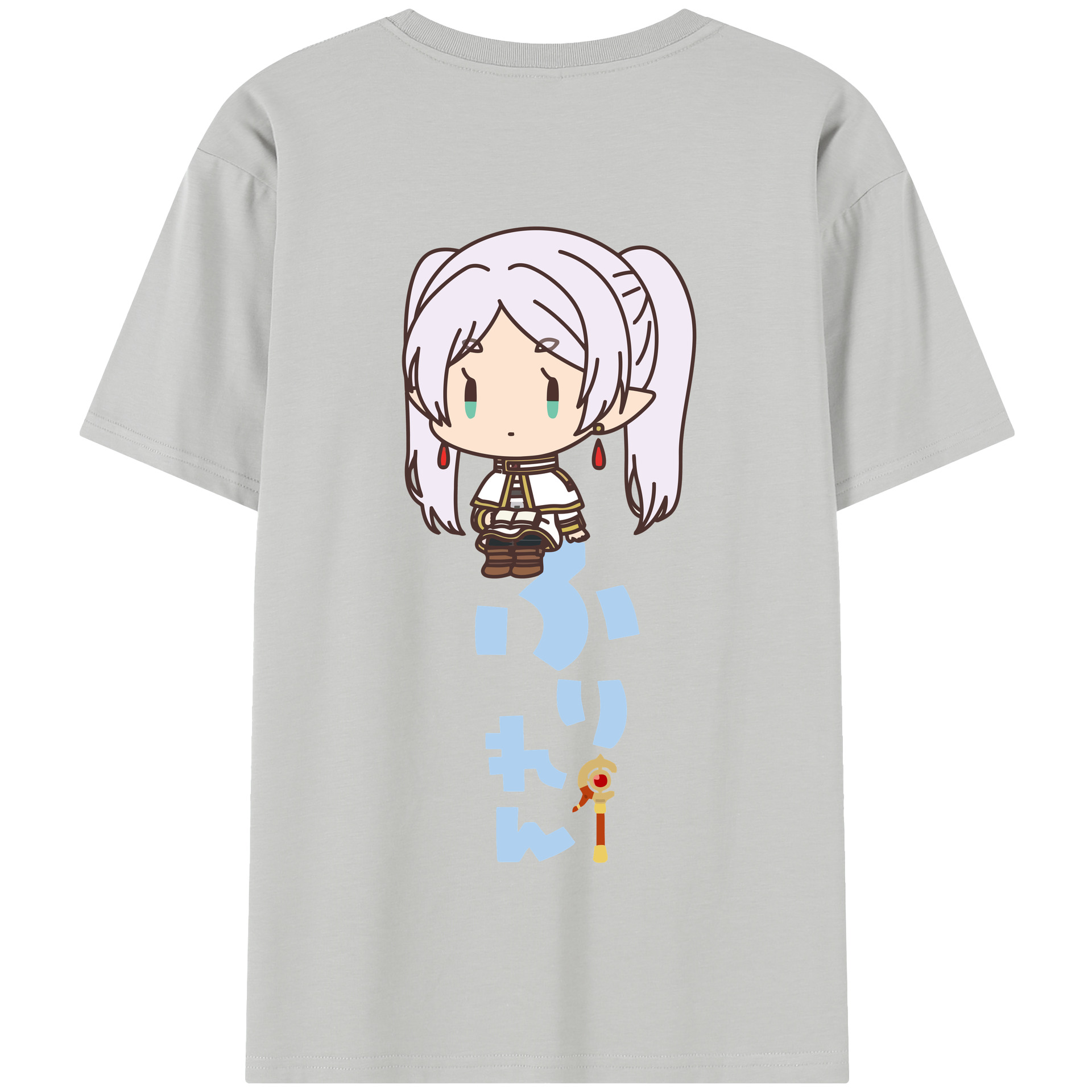 （画像用） 葬送のフリーレン Frieren 綿100％半袖Tシャツ（背面プリント）