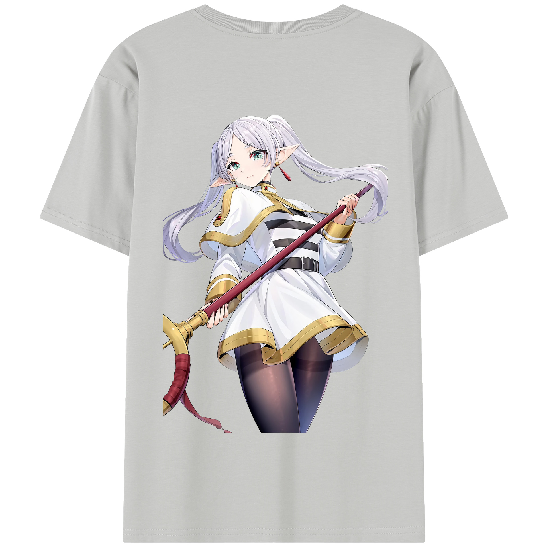（画像用） 葬送のフリーレン Frieren 綿100％半袖Tシャツ（背面プリント）