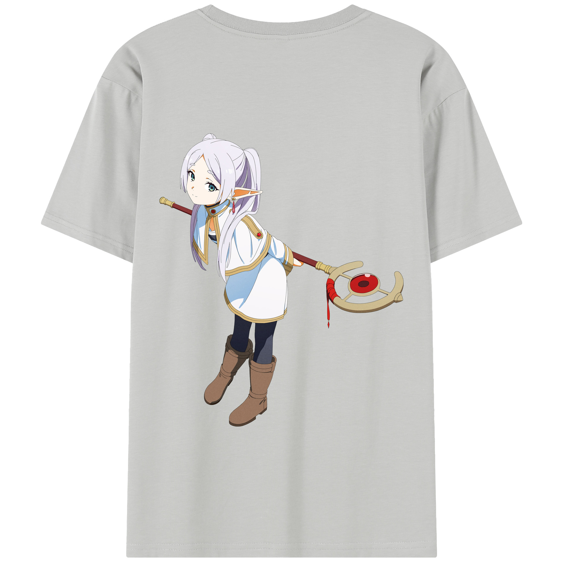 （画像用） 葬送のフリーレン Frieren 綿100％半袖Tシャツ（背面プリント）