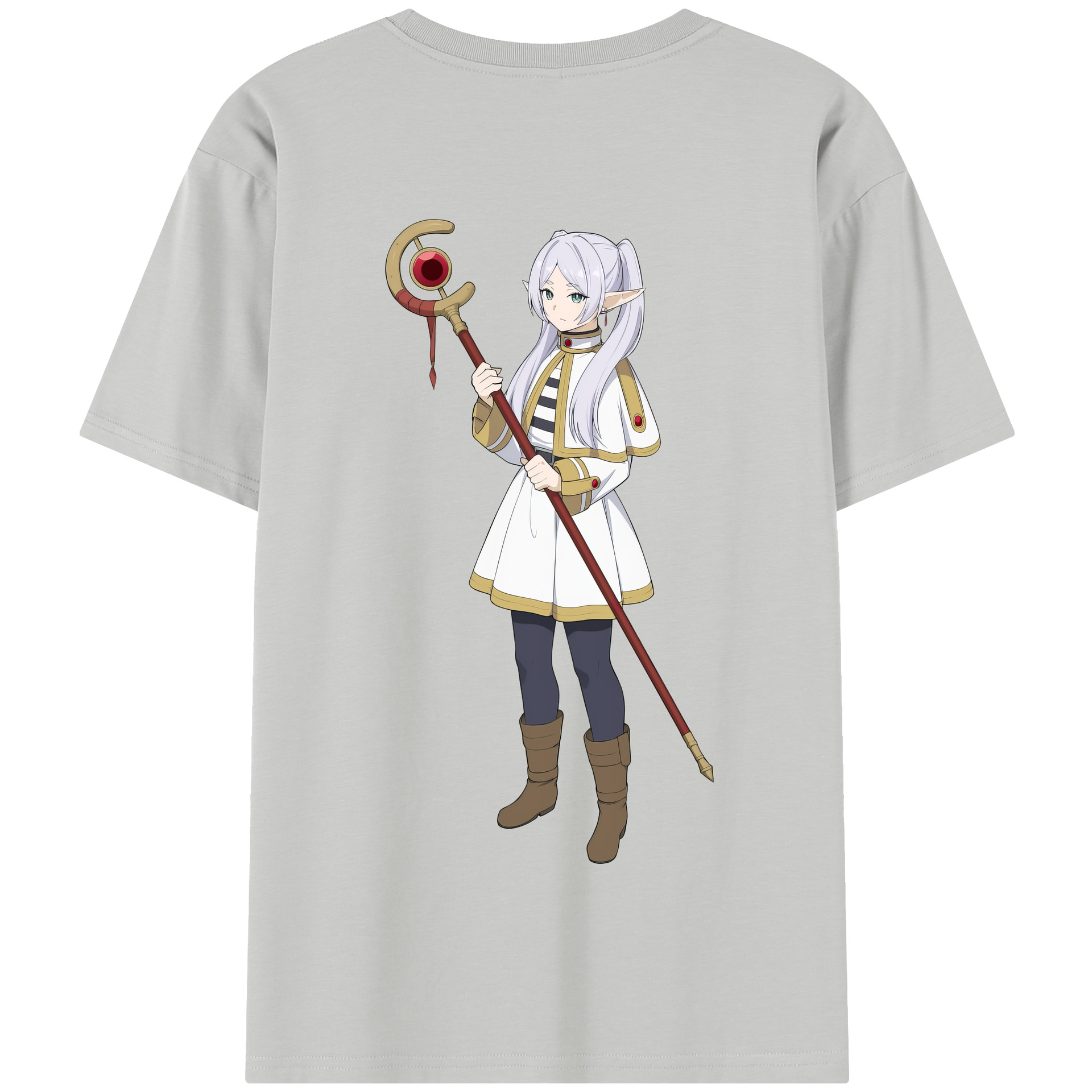 （画像用） 葬送のフリーレン Frieren 綿100％半袖Tシャツ（背面プリント）