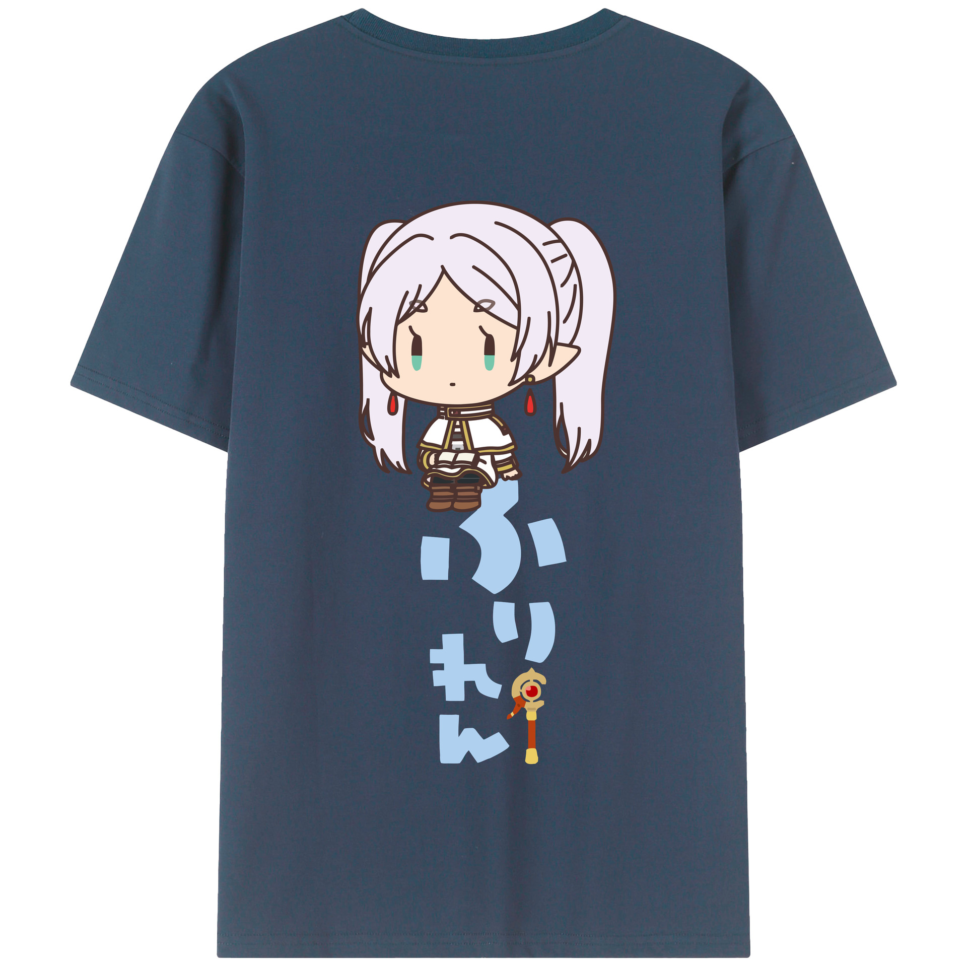 （画像用） 葬送のフリーレン Frieren 綿100％半袖Tシャツ（背面プリント）