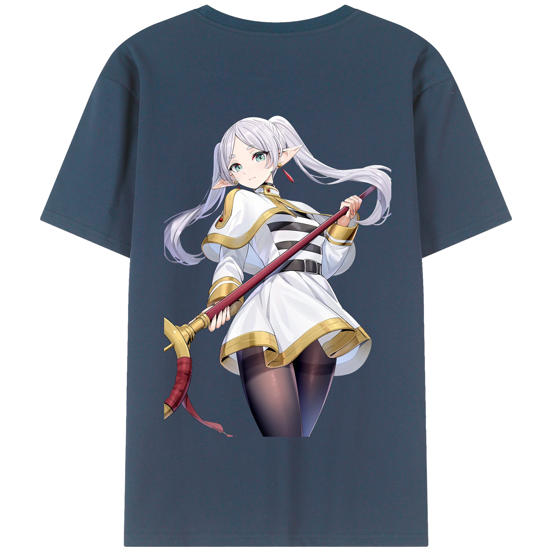 （画像用） 葬送のフリーレン Frieren 綿100％半袖Tシャツ（背面プリント）