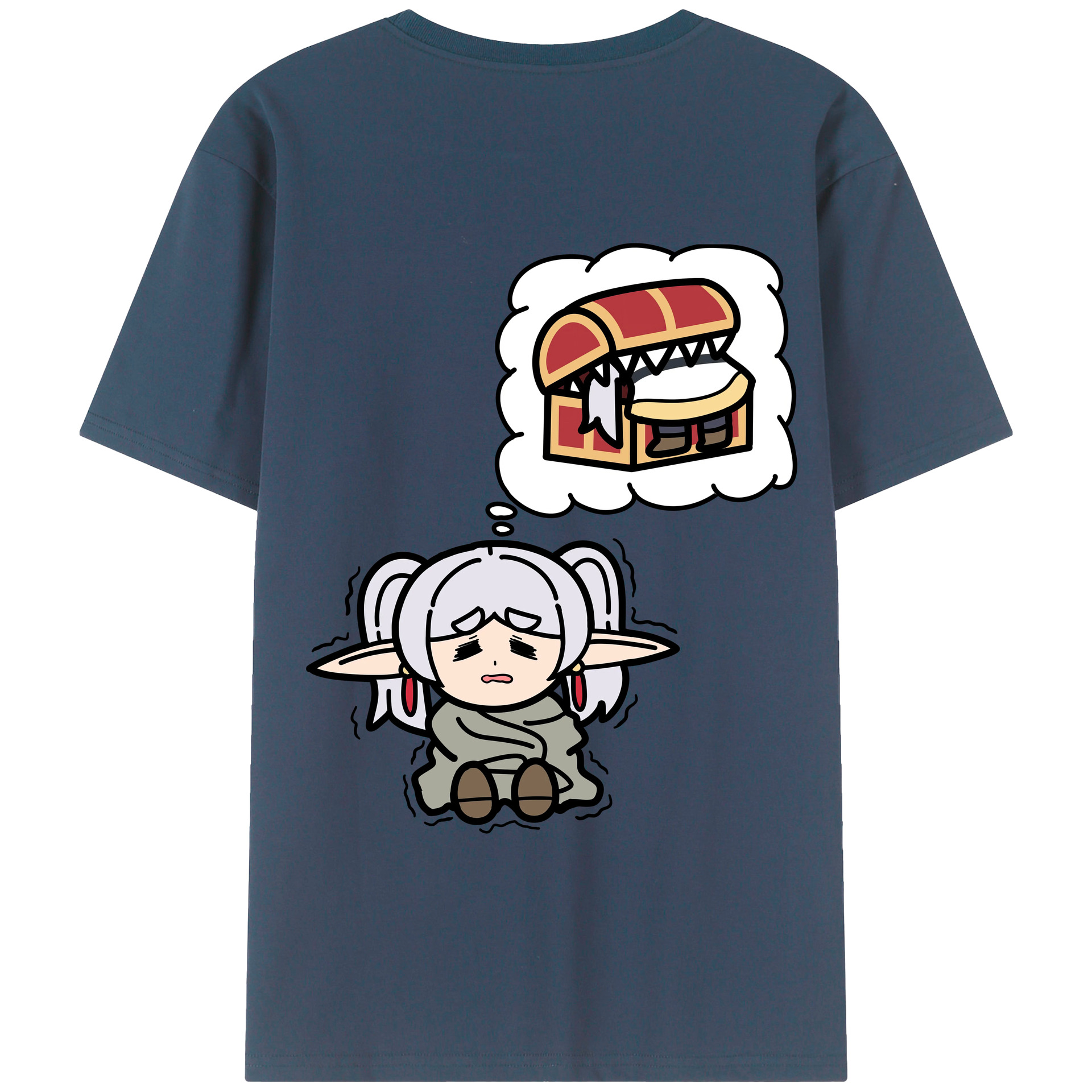 （画像用） 葬送のフリーレン Frieren 綿100％半袖Tシャツ（背面プリント）