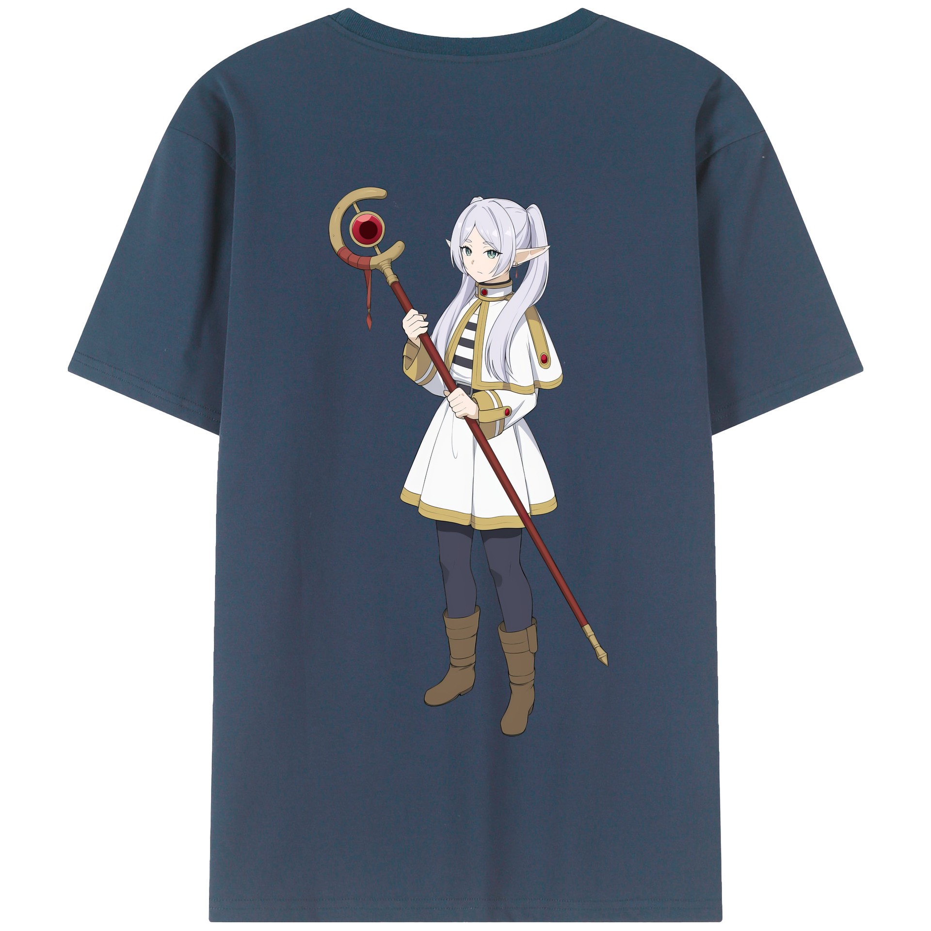 （画像用） 葬送のフリーレン Frieren 綿100％半袖Tシャツ（背面プリント）