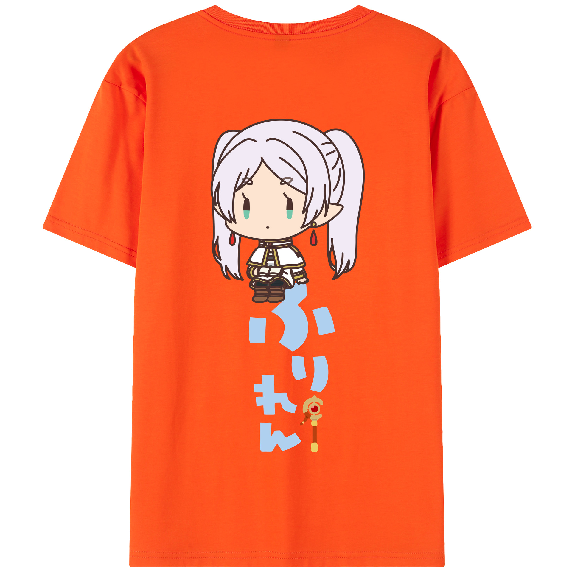 （画像用） 葬送のフリーレン Frieren 綿100％半袖Tシャツ（背面プリント）