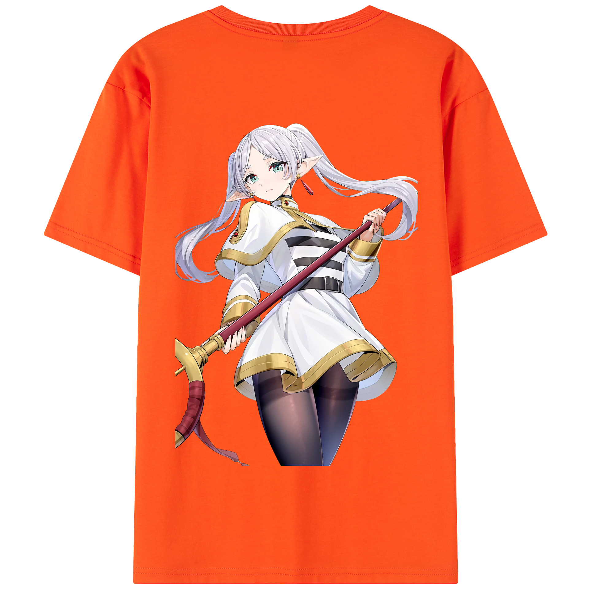 （画像用） 葬送のフリーレン Frieren 綿100％半袖Tシャツ（背面プリント）