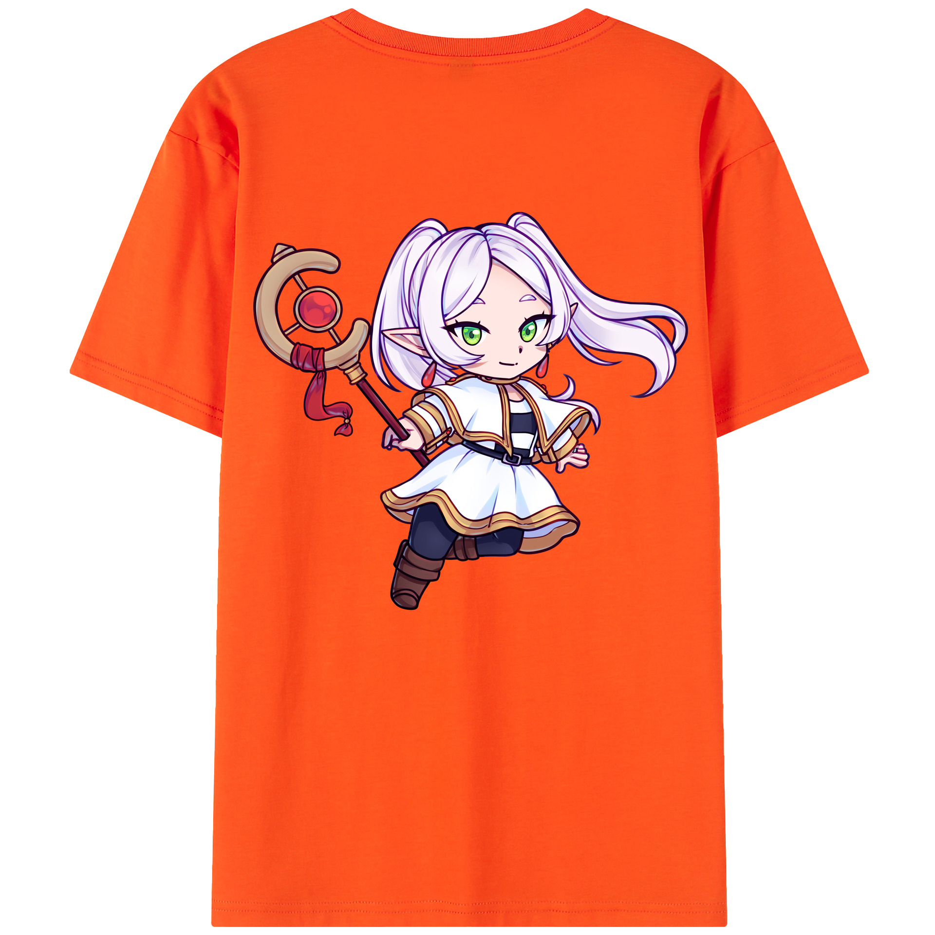 （画像用） 葬送のフリーレン Frieren 綿100％半袖Tシャツ（背面プリント）