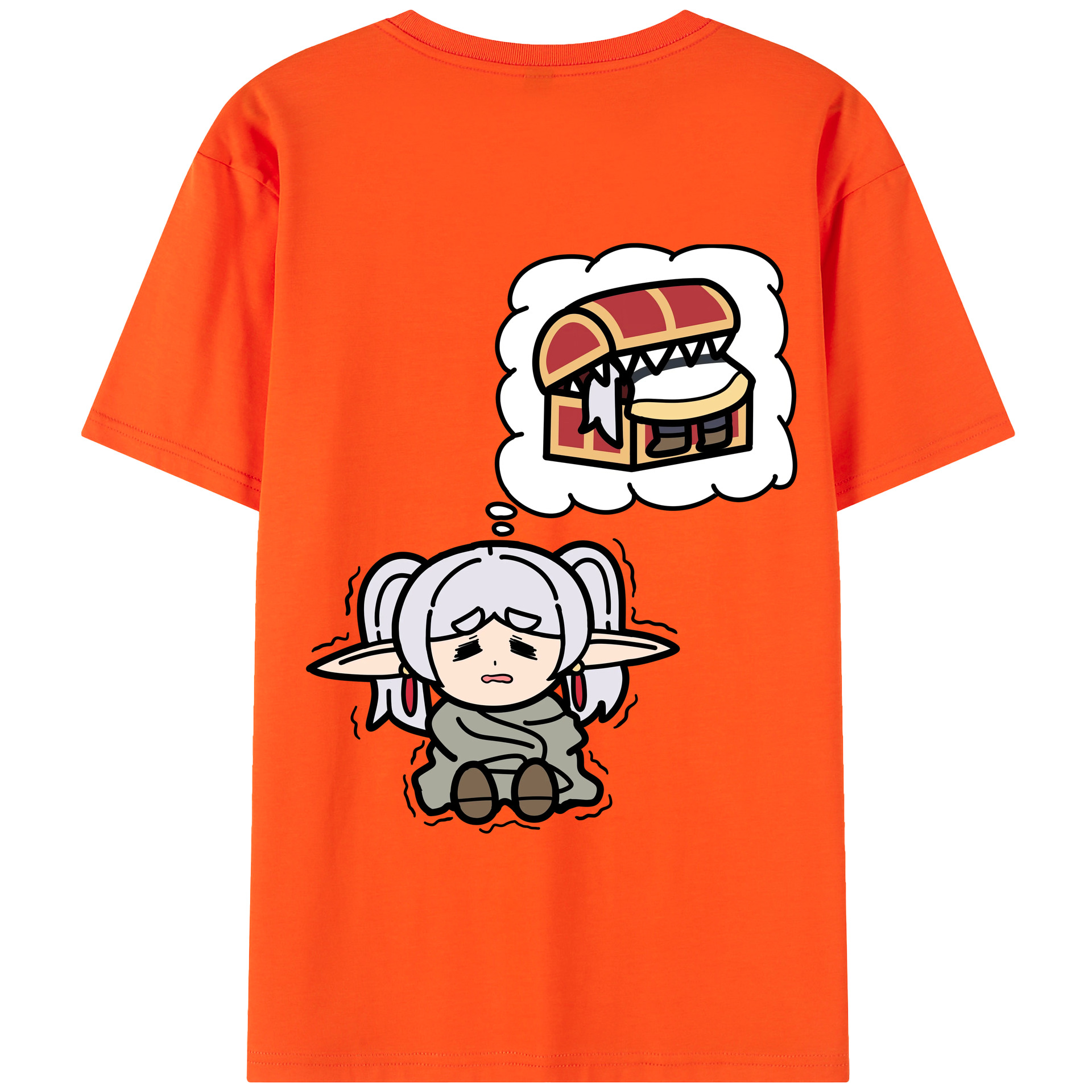 （画像用） 葬送のフリーレン Frieren 綿100％半袖Tシャツ（背面プリント）