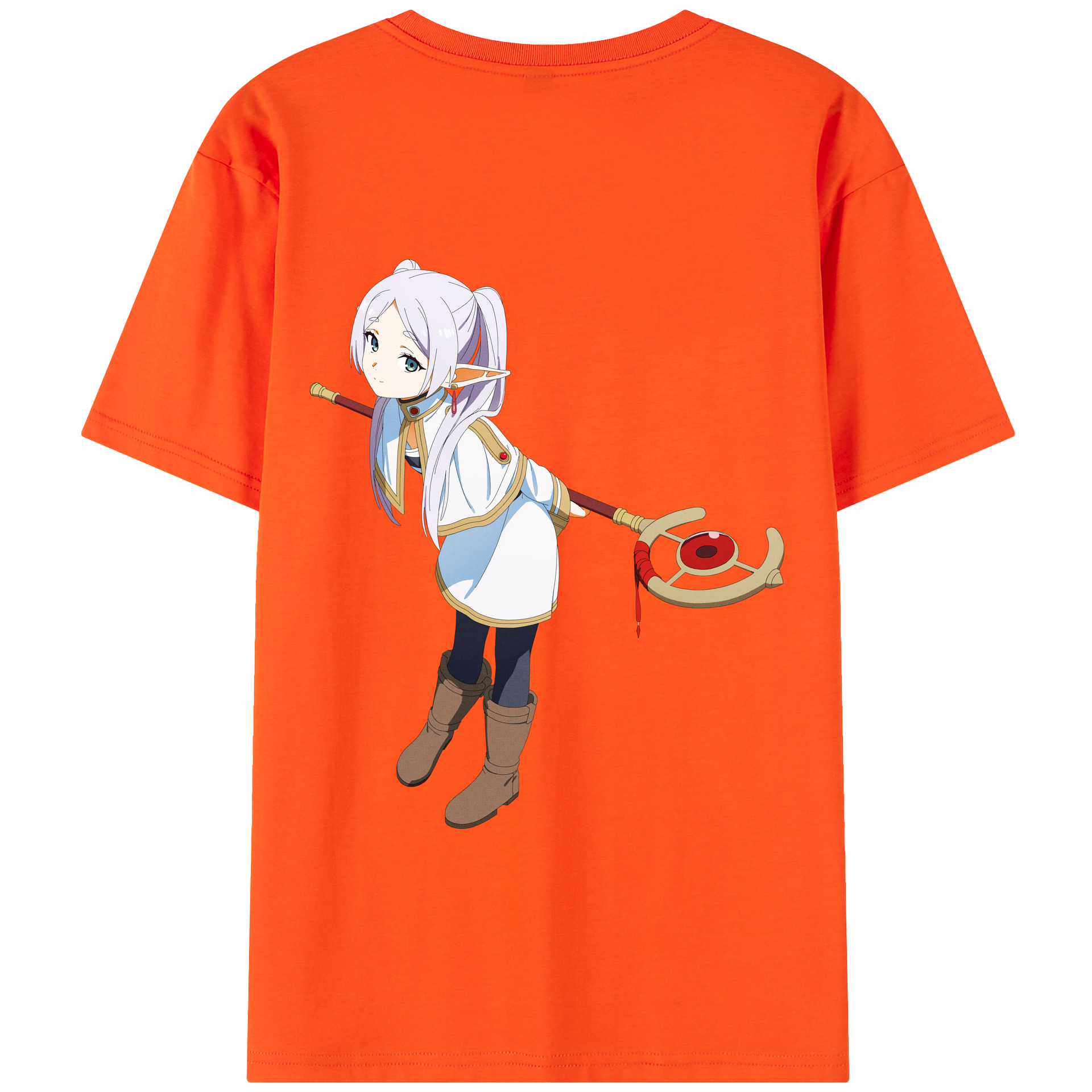 （画像用） 葬送のフリーレン Frieren 綿100％半袖Tシャツ（背面プリント）