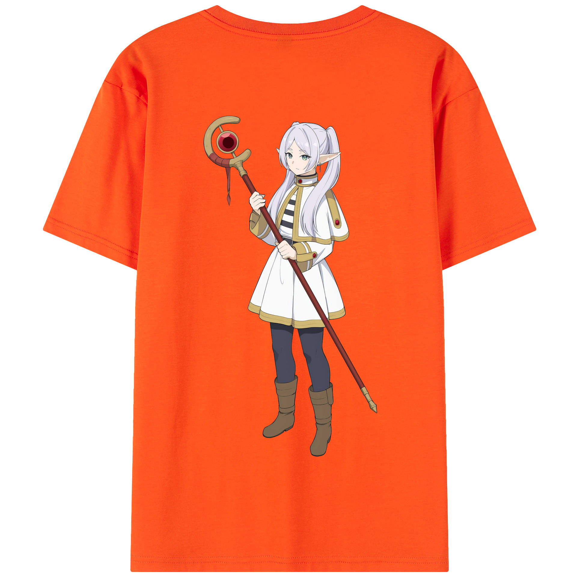 （画像用） 葬送のフリーレン Frieren 綿100％半袖Tシャツ（背面プリント）