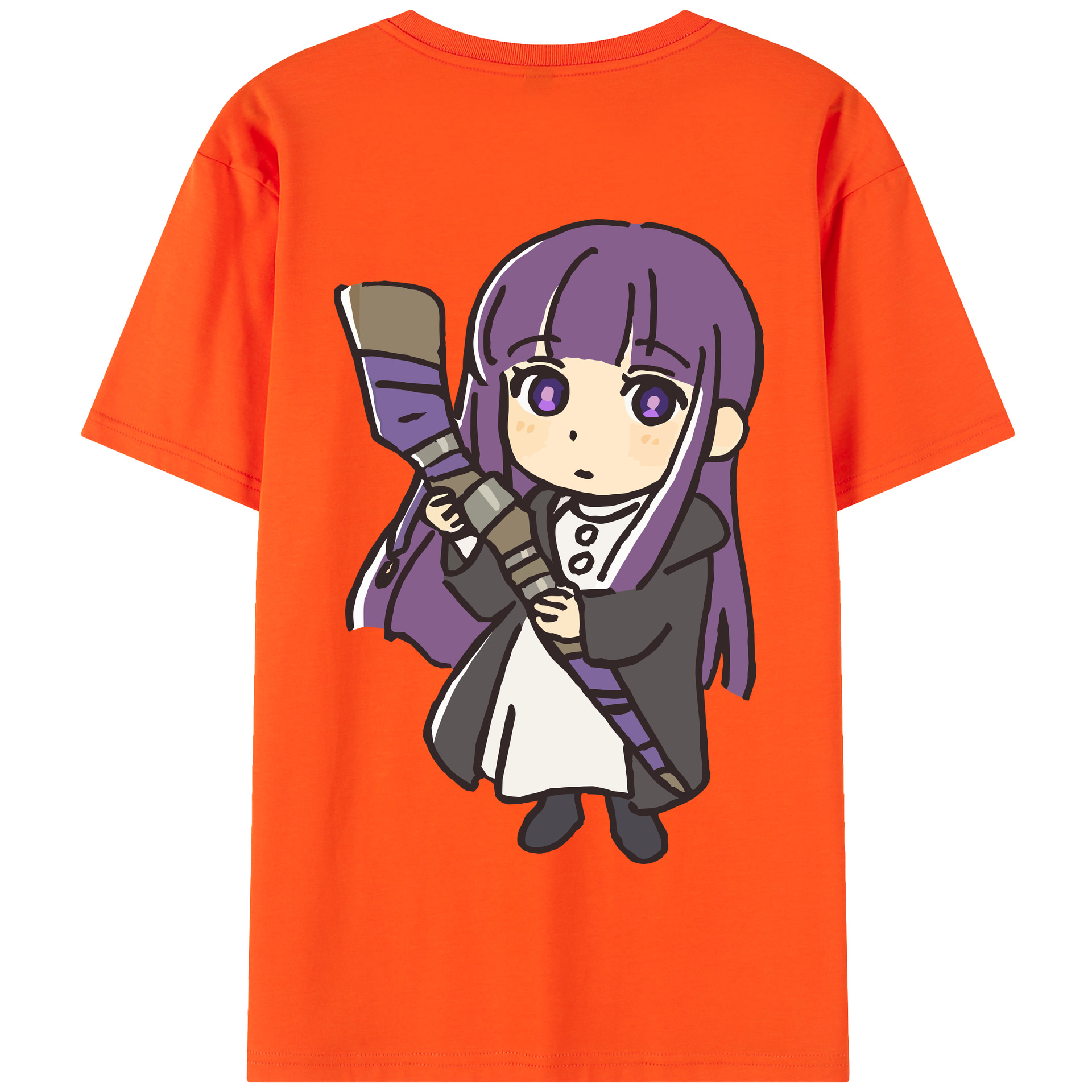 （画像用） 葬送のフリーレン Frieren 綿100％半袖Tシャツ（背面プリント）