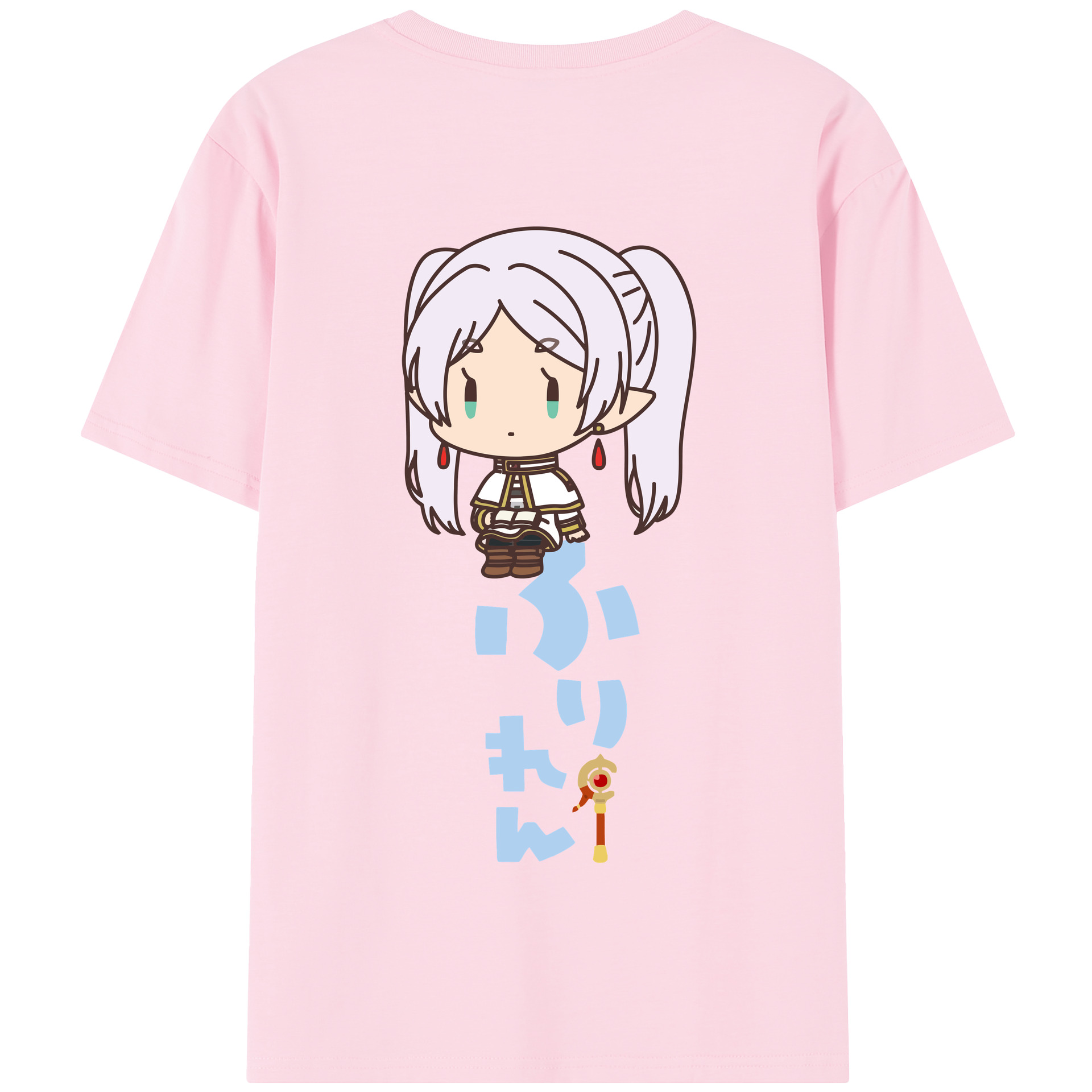 （画像用） 葬送のフリーレン Frieren 綿100％半袖Tシャツ（背面プリント）
