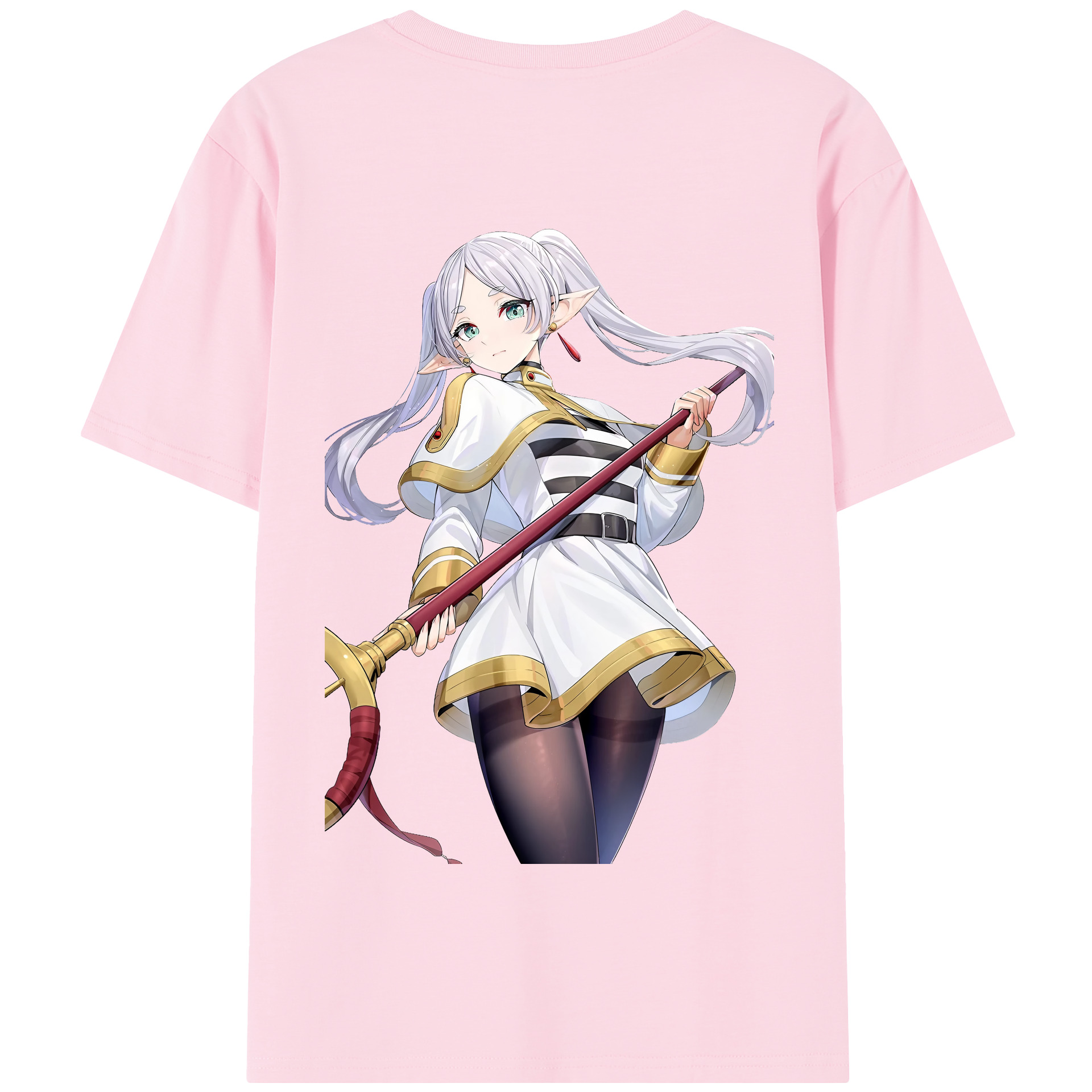 （画像用） 葬送のフリーレン Frieren 綿100％半袖Tシャツ（背面プリント）