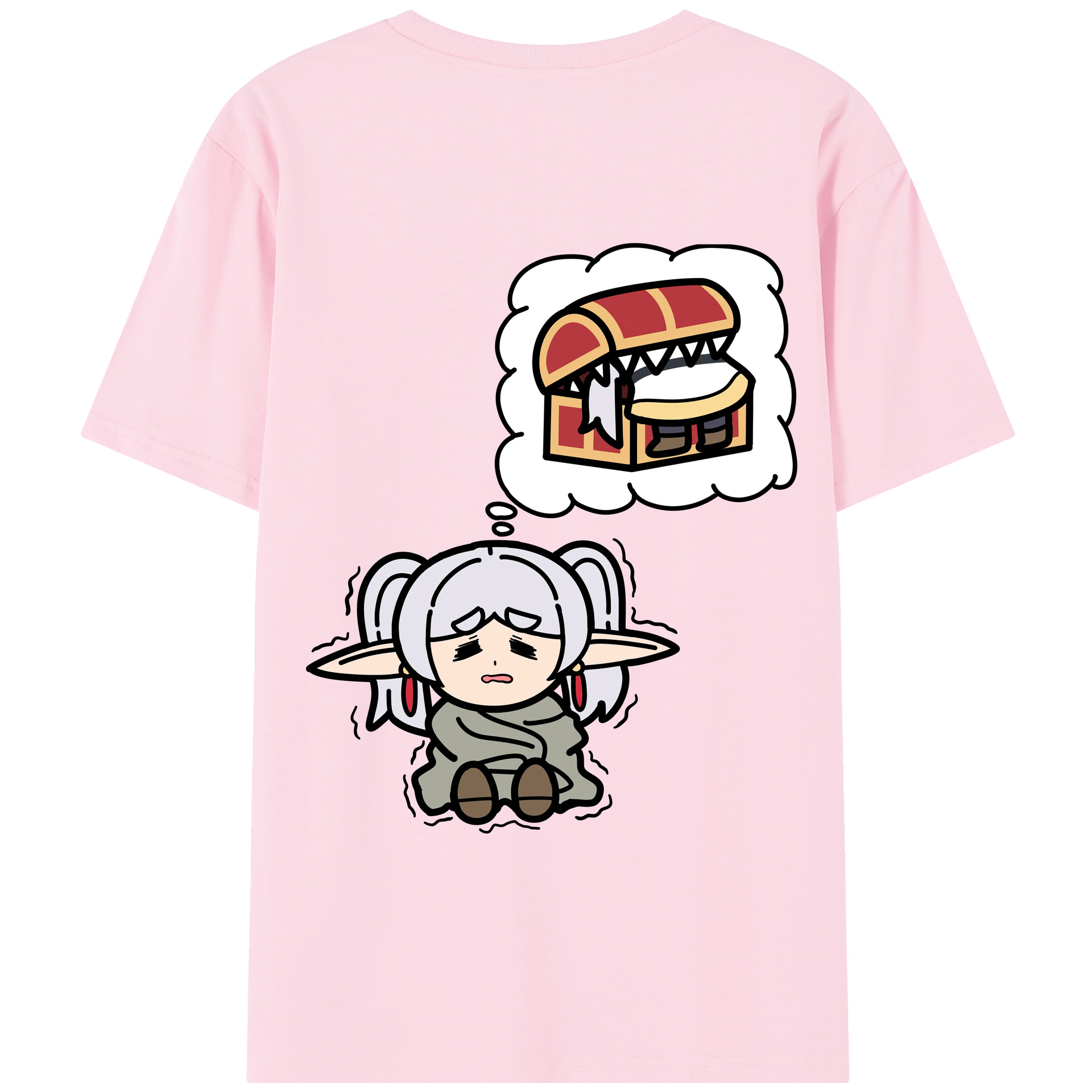 （画像用） 葬送のフリーレン Frieren 綿100％半袖Tシャツ（背面プリント）