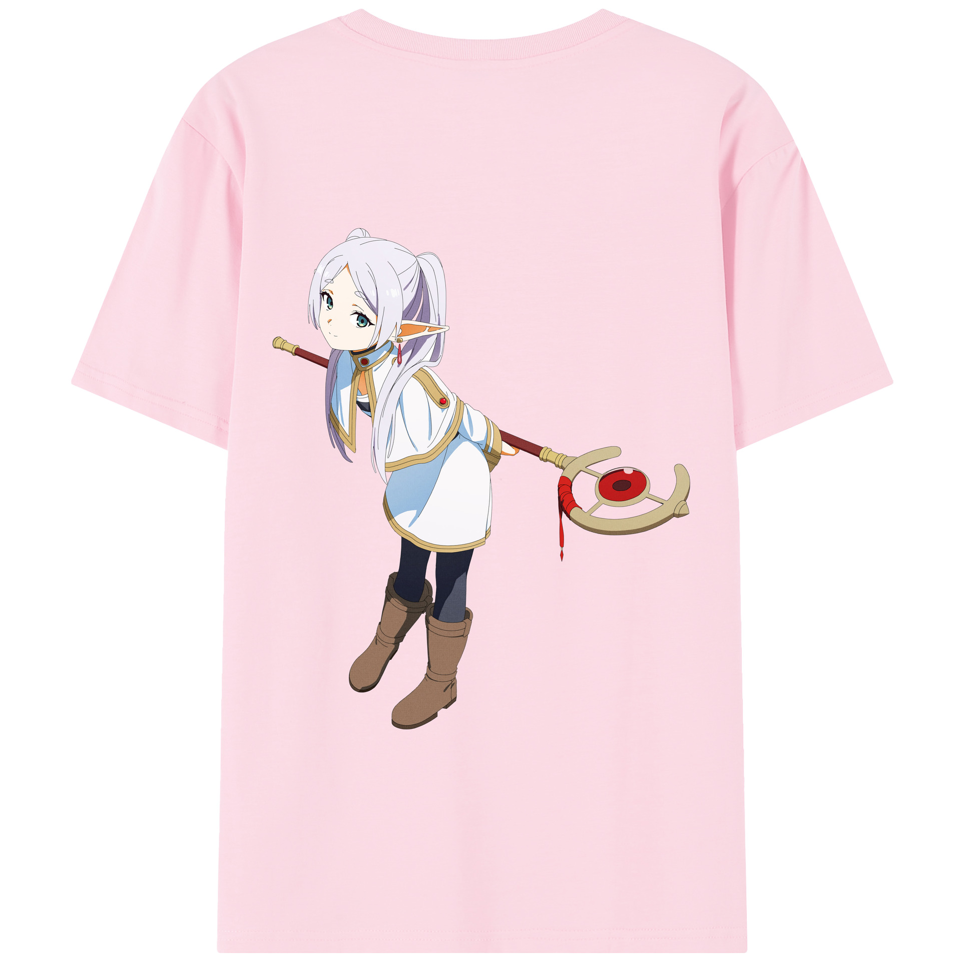 （画像用） 葬送のフリーレン Frieren 綿100％半袖Tシャツ（背面プリント）