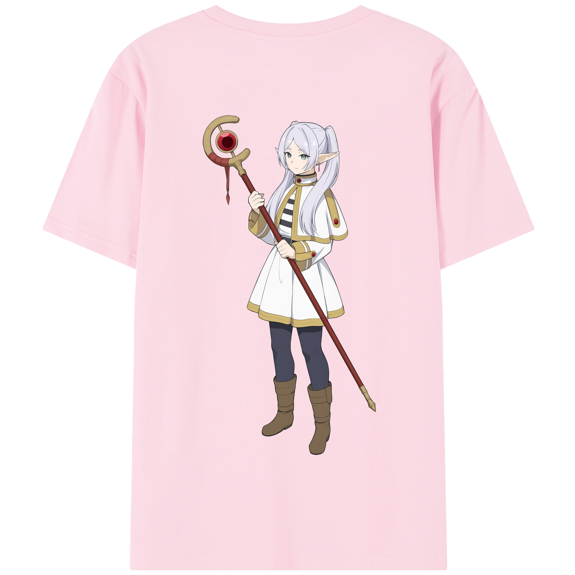 （画像用） 葬送のフリーレン Frieren 綿100％半袖Tシャツ（背面プリント）