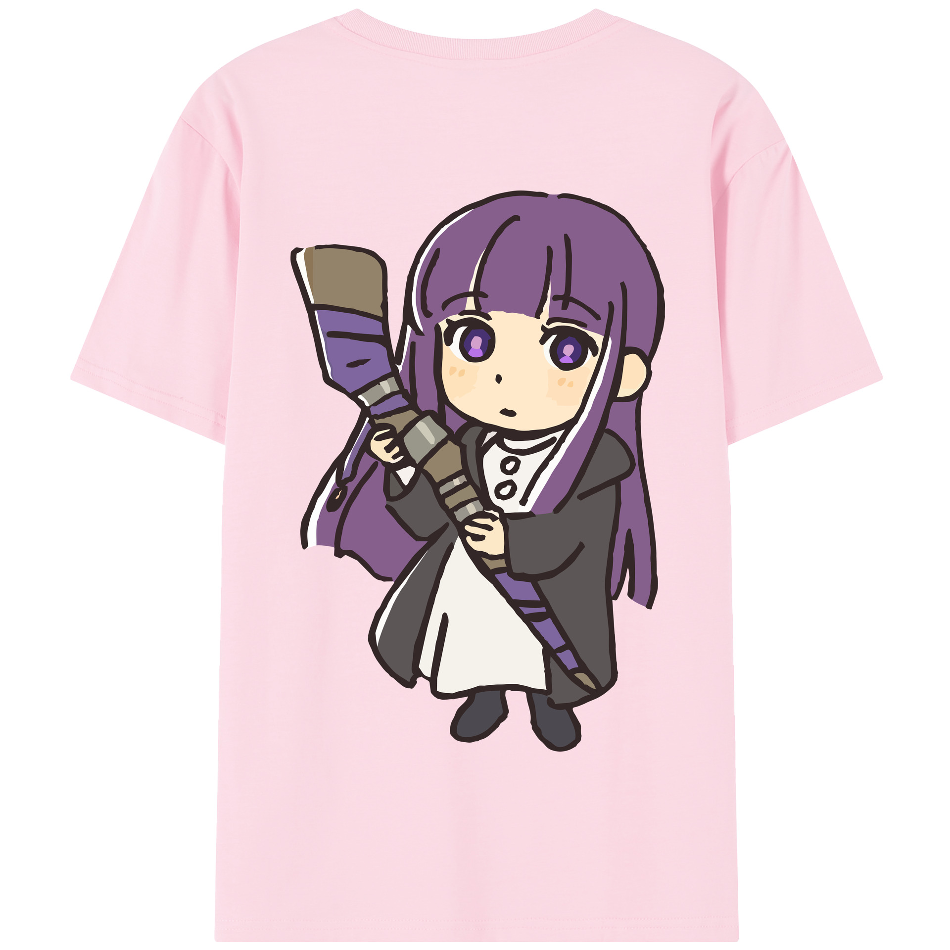 （画像用） 葬送のフリーレン Frieren 綿100％半袖Tシャツ（背面プリント）