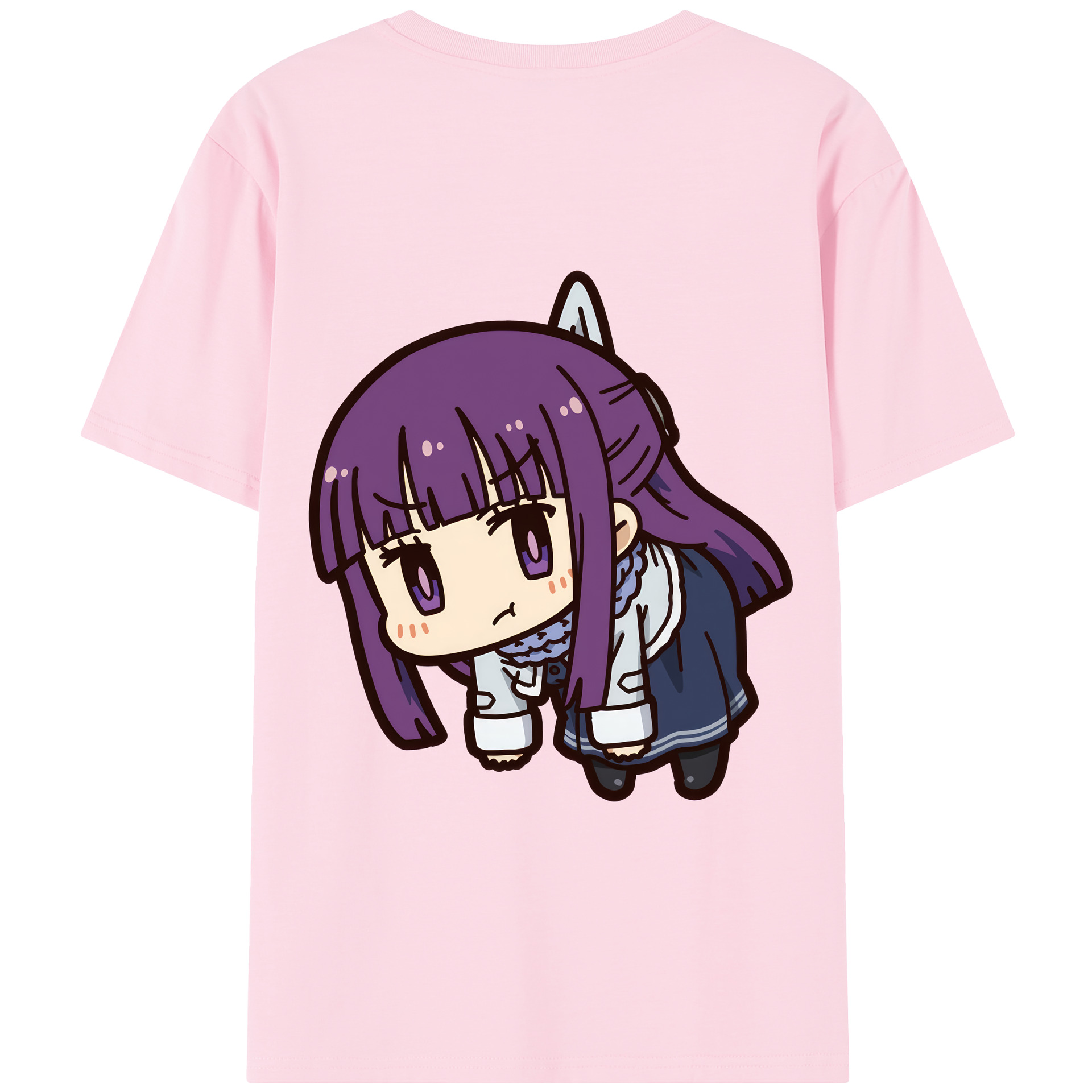 （画像用） 葬送のフリーレン Frieren 綿100％半袖Tシャツ（背面プリント）