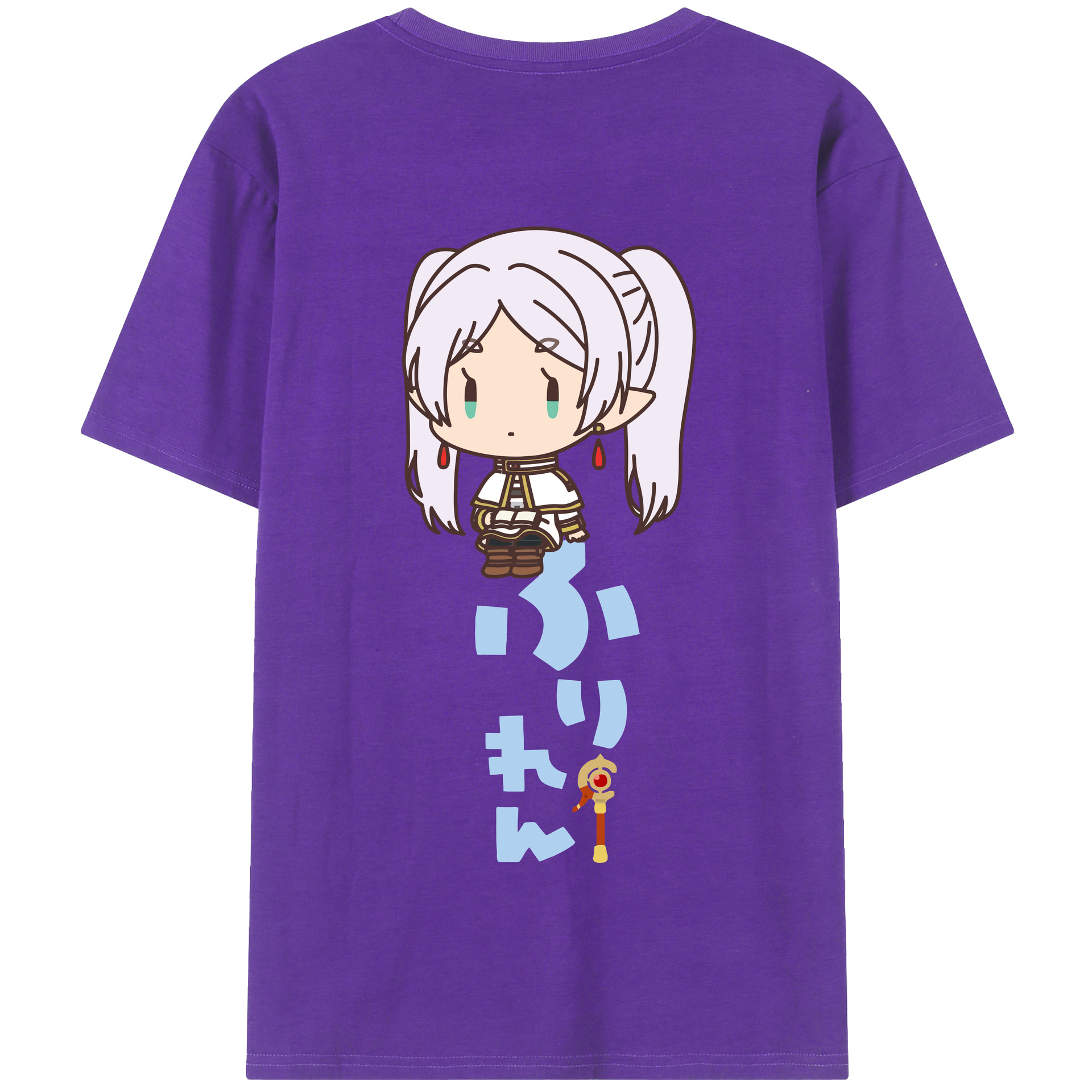 （画像用） 葬送のフリーレン Frieren 綿100％半袖Tシャツ（背面プリント）