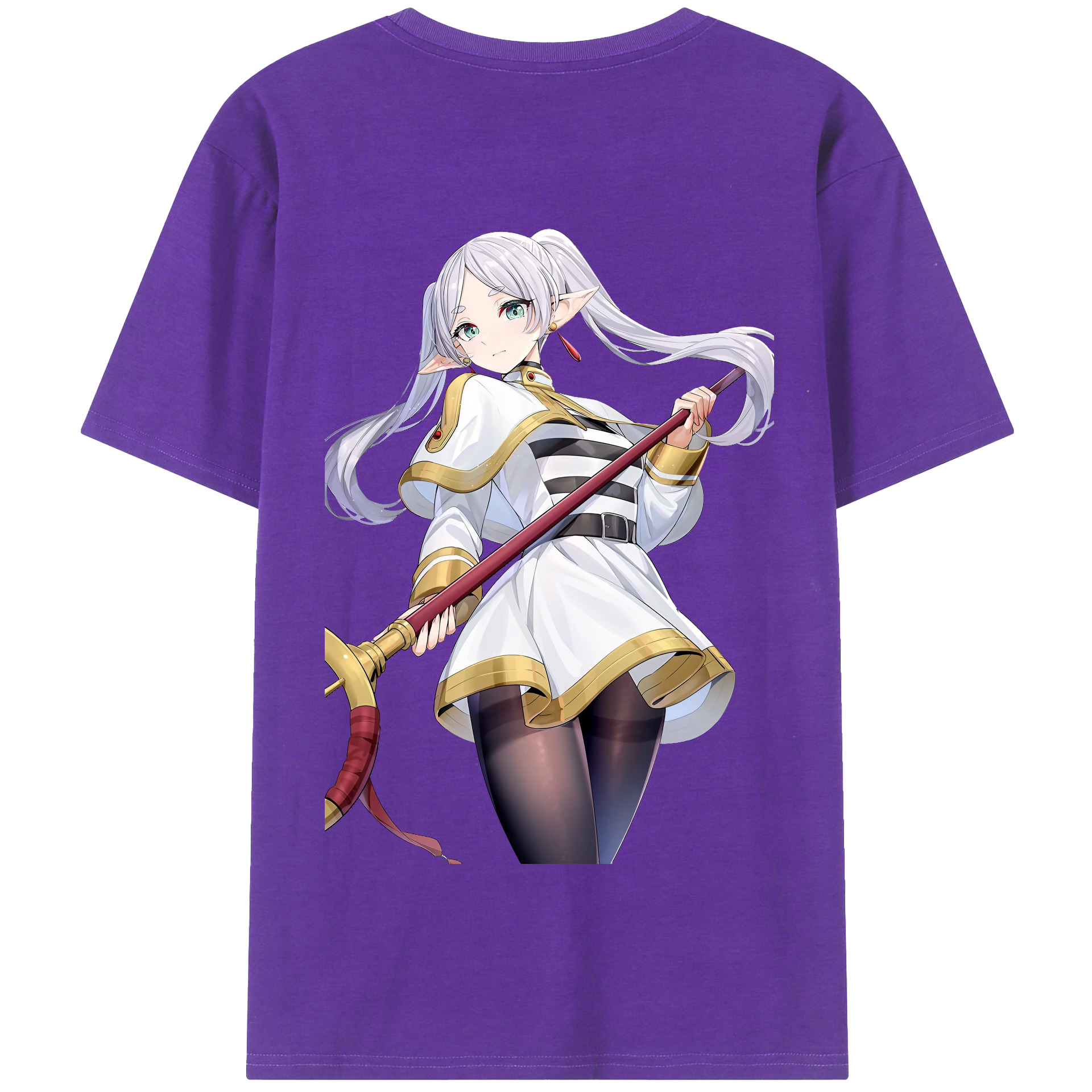 （画像用） 葬送のフリーレン Frieren 綿100％半袖Tシャツ（背面プリント）