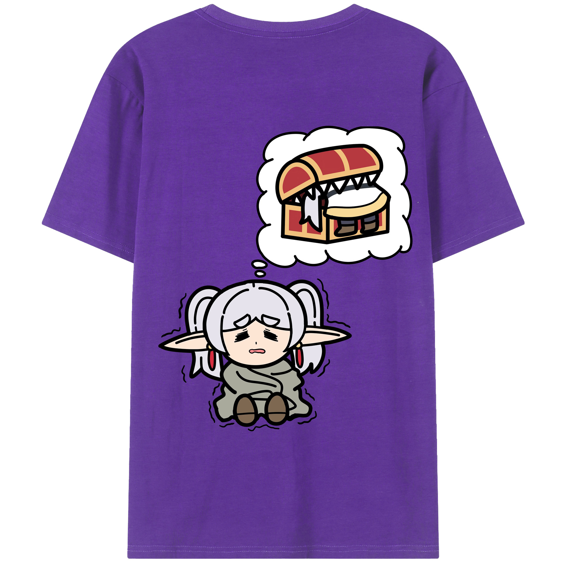 （画像用） 葬送のフリーレン Frieren 綿100％半袖Tシャツ（背面プリント）
