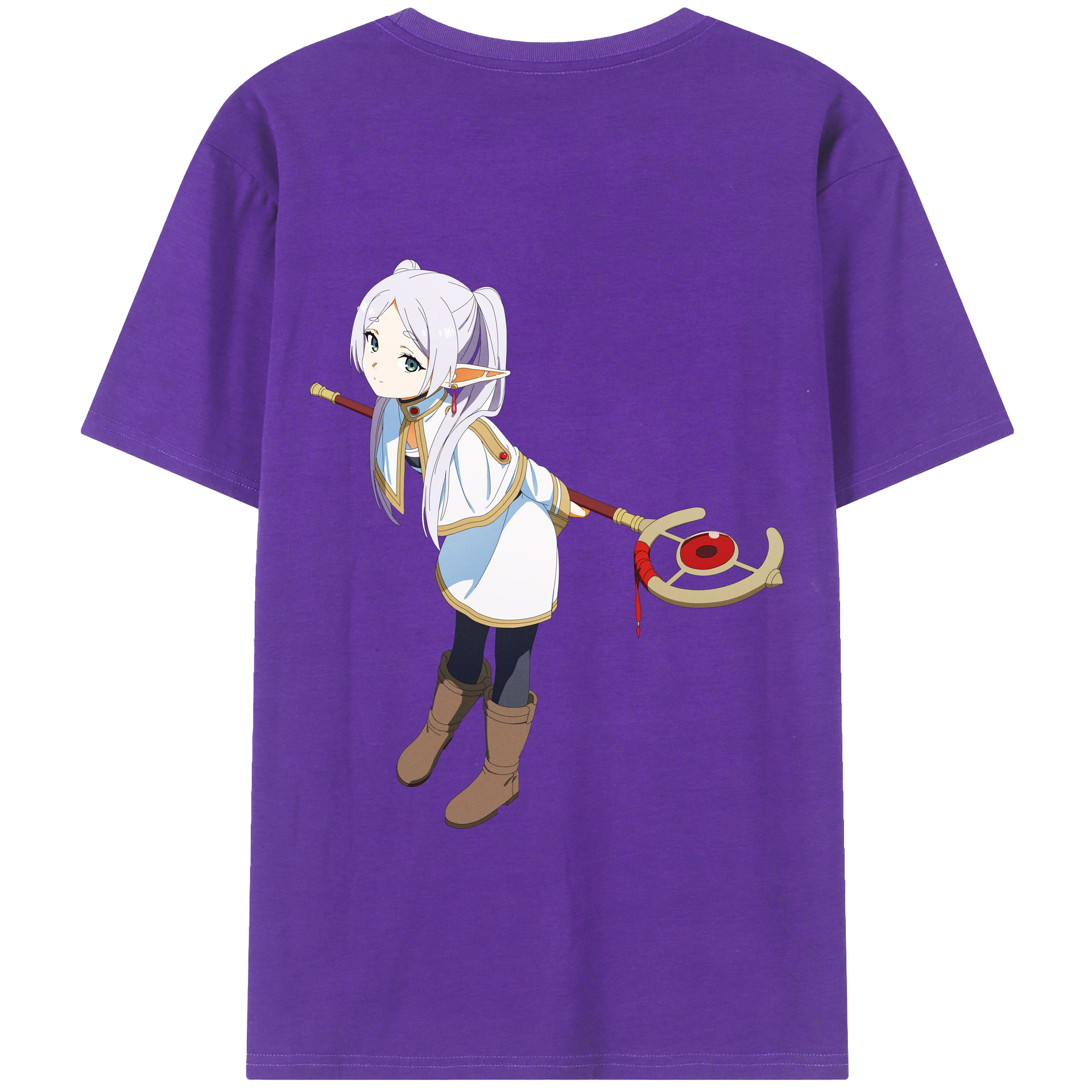 （画像用） 葬送のフリーレン Frieren 綿100％半袖Tシャツ（背面プリント）