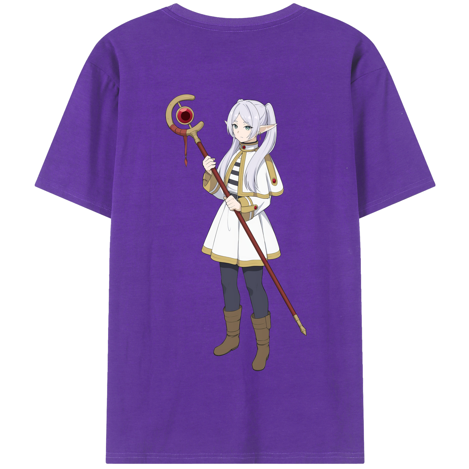 （画像用） 葬送のフリーレン Frieren 綿100％半袖Tシャツ（背面プリント）