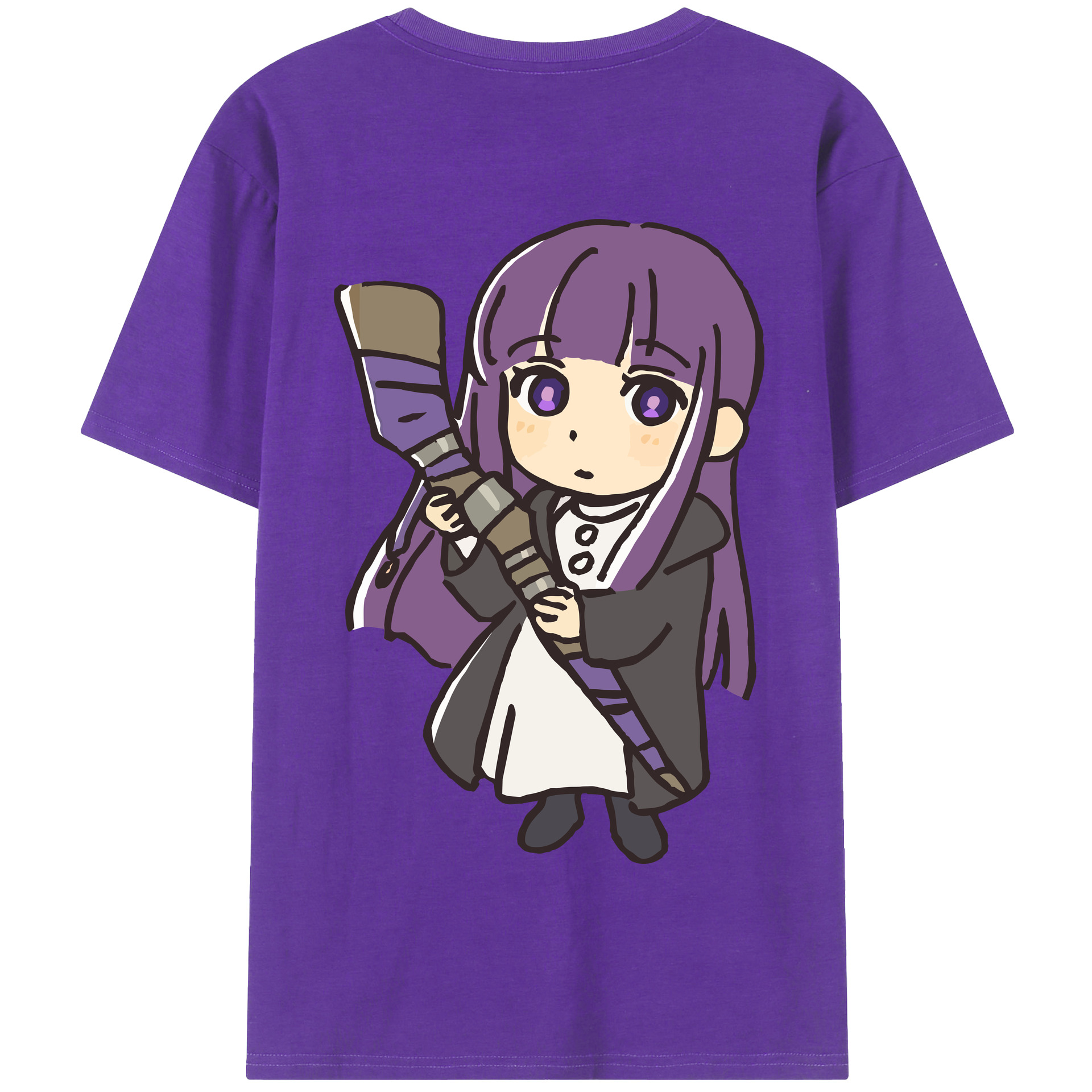 （画像用） 葬送のフリーレン Frieren 綿100％半袖Tシャツ（背面プリント）