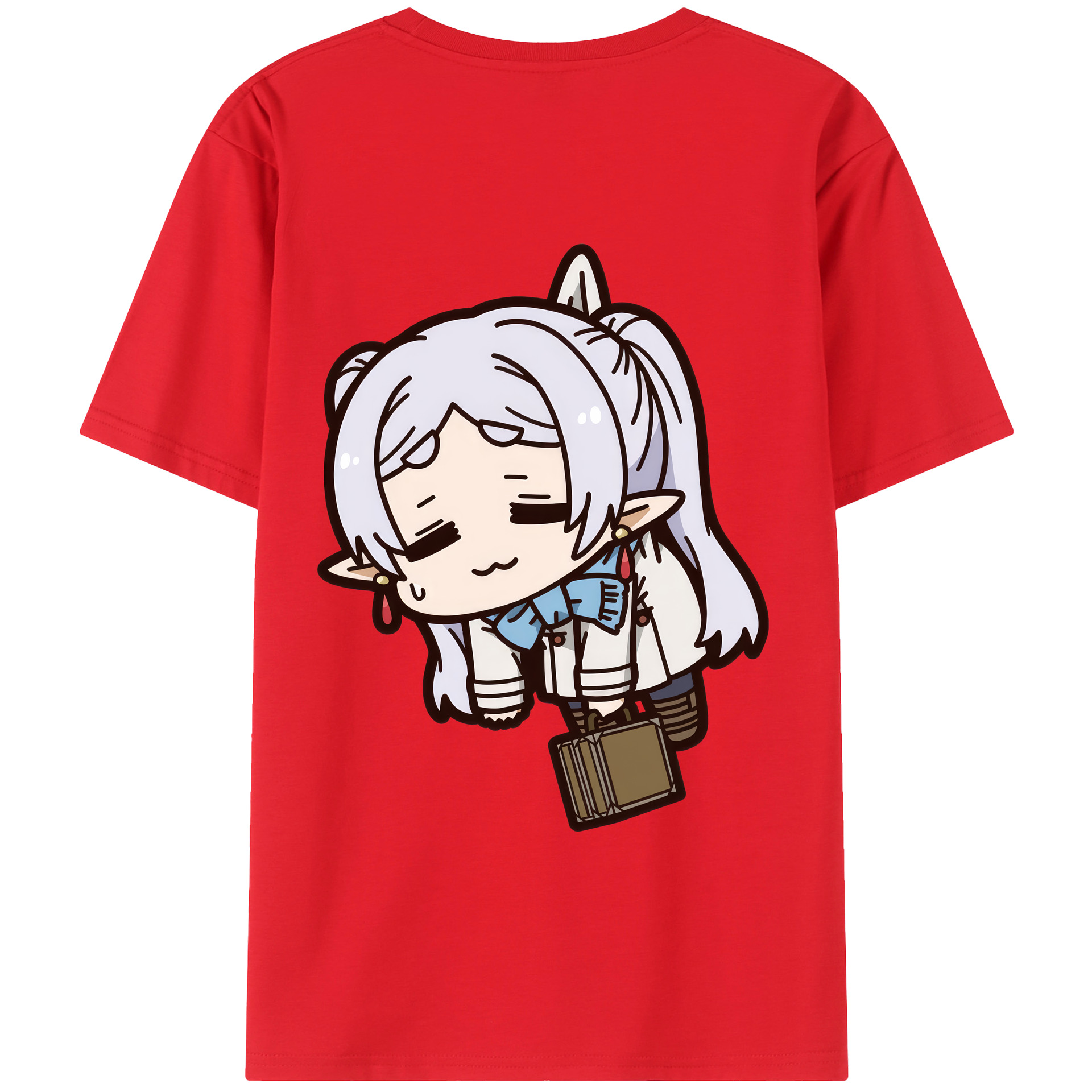 （画像用） 葬送のフリーレン Frieren 綿100％半袖Tシャツ（背面プリント）