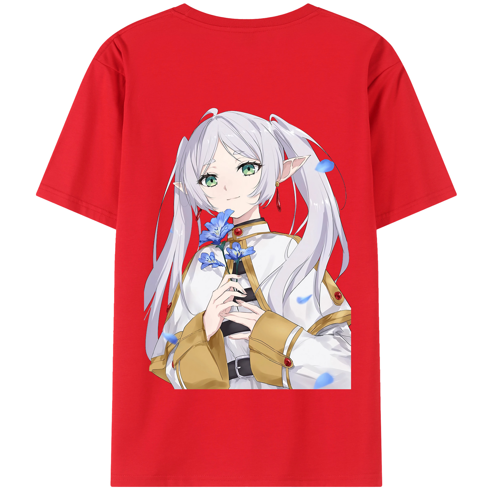（画像用） 葬送のフリーレン Frieren 綿100％半袖Tシャツ（背面プリント）