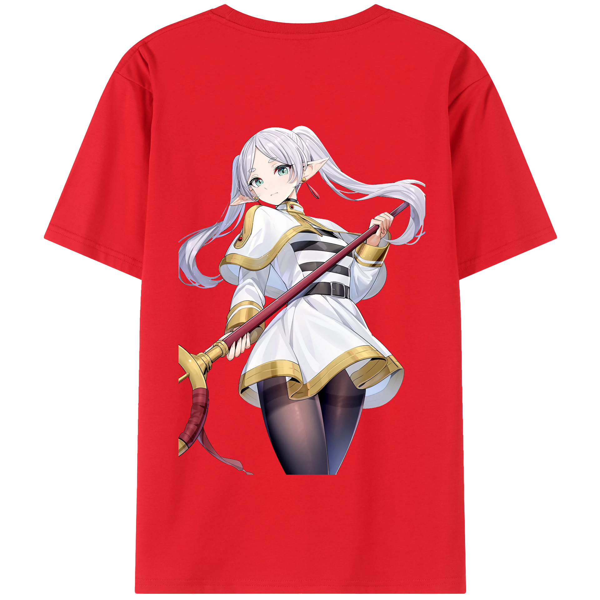 （画像用） 葬送のフリーレン Frieren 綿100％半袖Tシャツ（背面プリント）