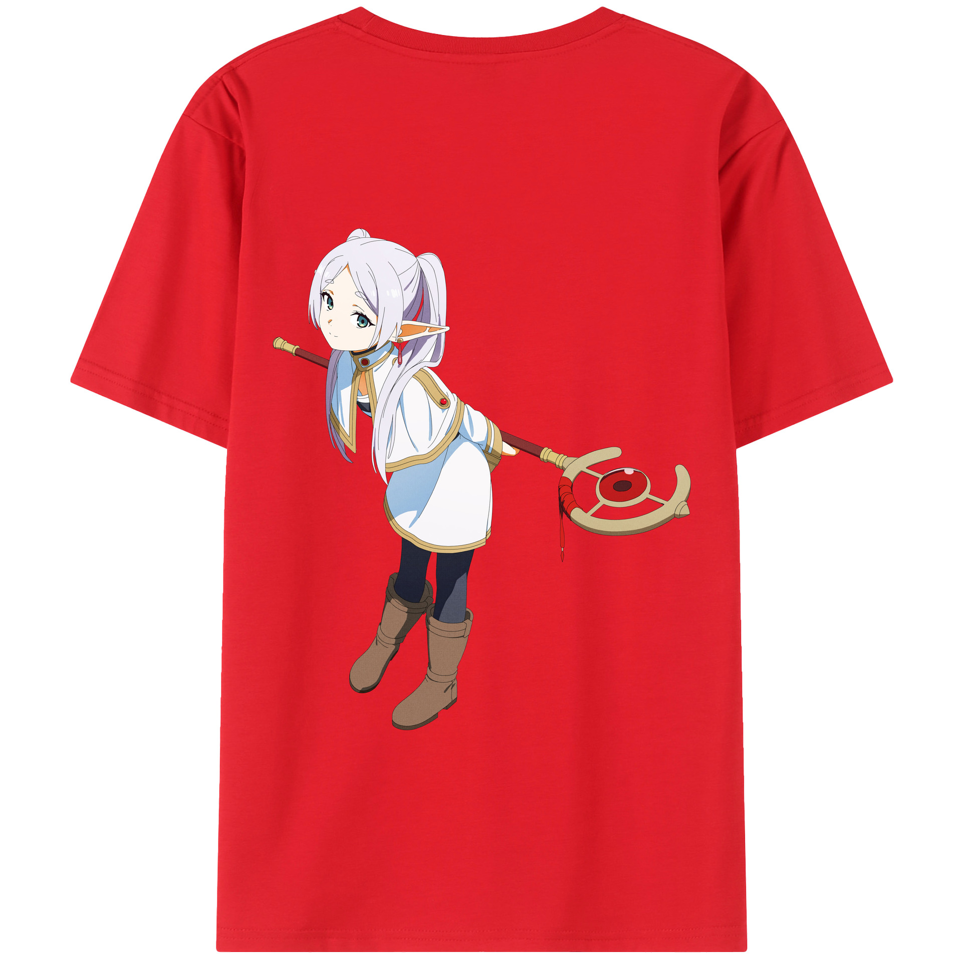 （画像用） 葬送のフリーレン Frieren 綿100％半袖Tシャツ（背面プリント）