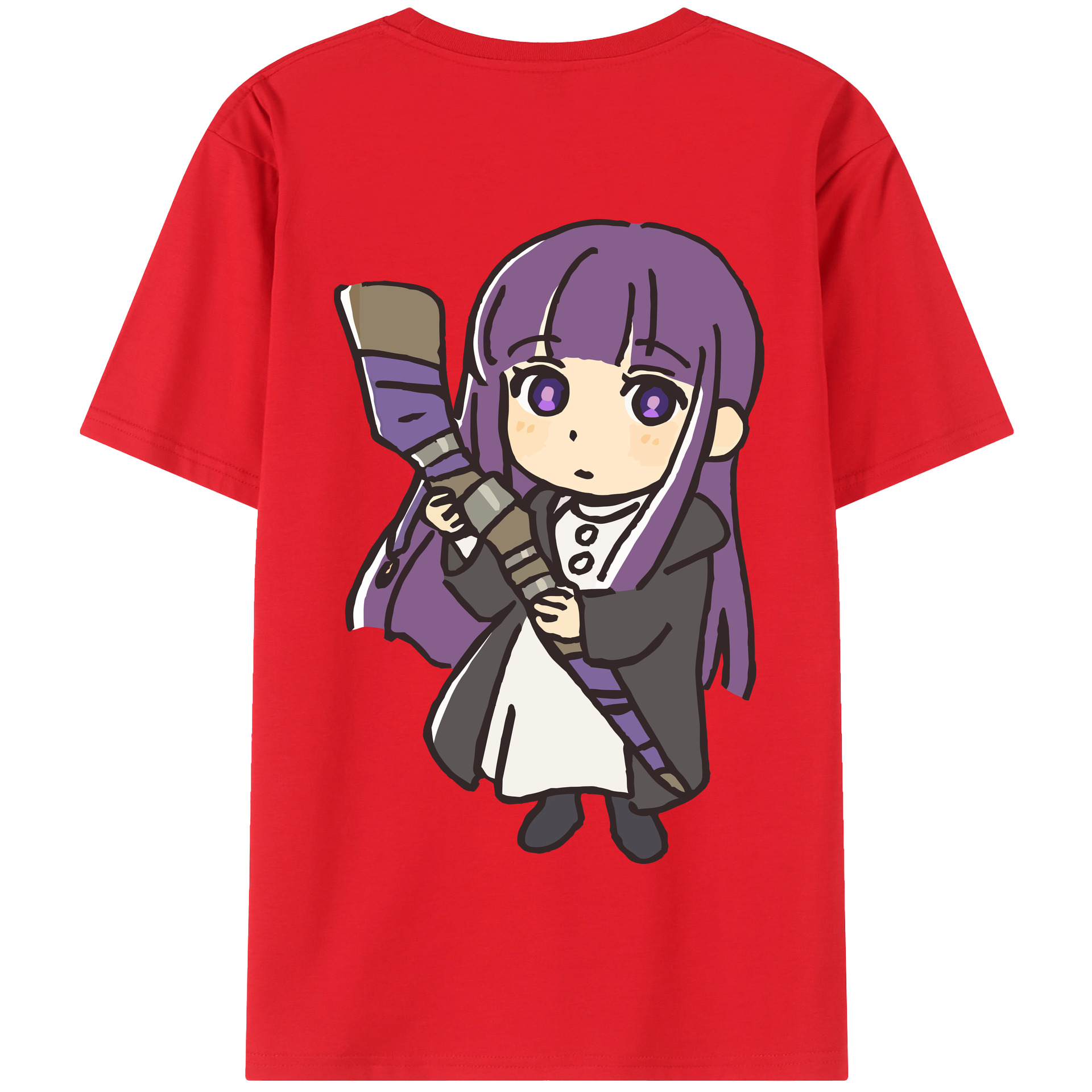（画像用） 葬送のフリーレン Frieren 綿100％半袖Tシャツ（背面プリント）