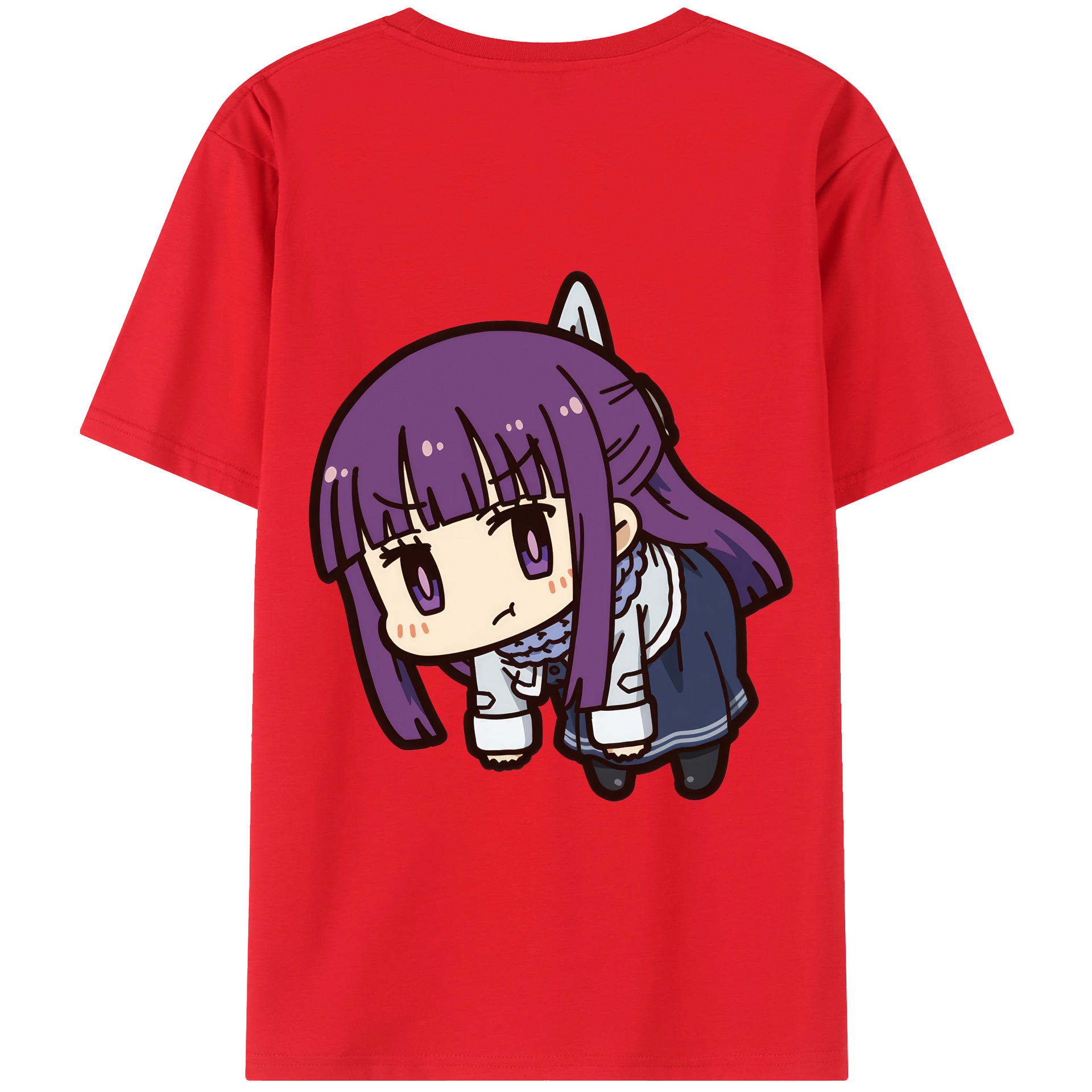 （画像用） 葬送のフリーレン Frieren 綿100％半袖Tシャツ（背面プリント）