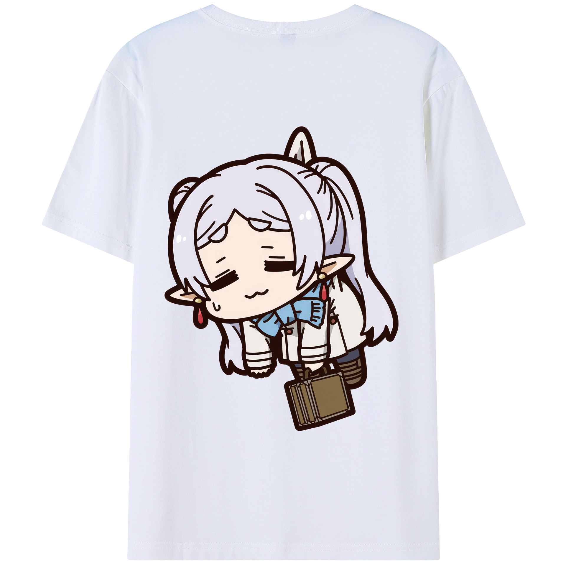 （画像用） 葬送のフリーレン Frieren 綿100％半袖Tシャツ（背面プリント）